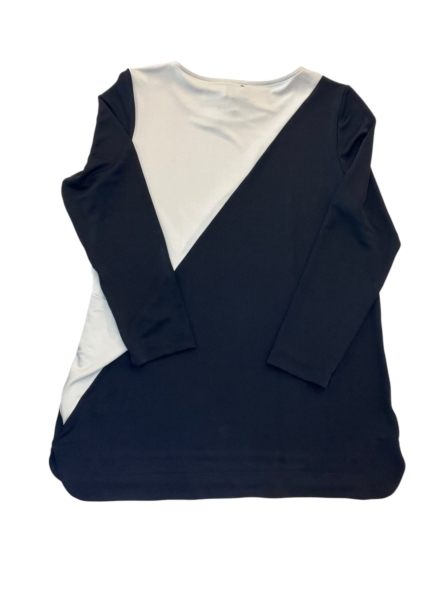 Top 3/4 Sleeve By Clothes Mentor In Black & Tan, Size:S