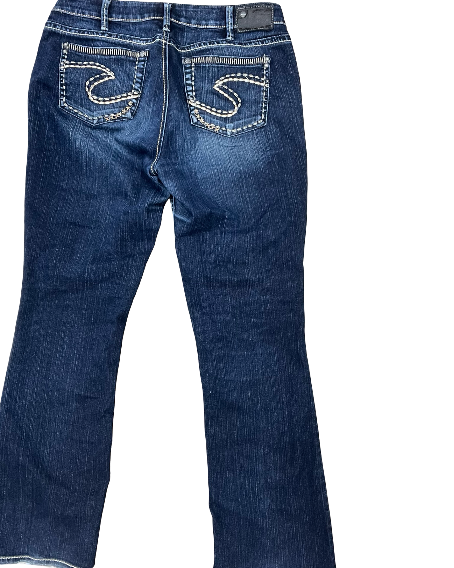 Jeans Boot Cut By Silver In Blue Denim, Size:16