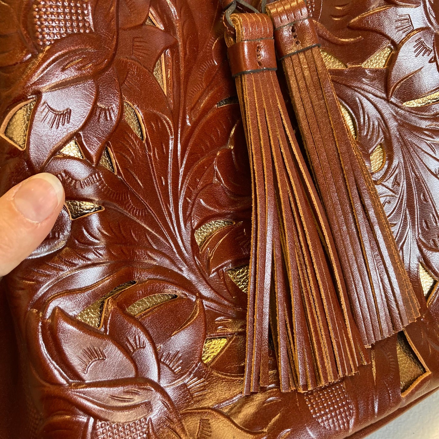 Handbag Designer By Patricia Nash In Brown, Size:Large