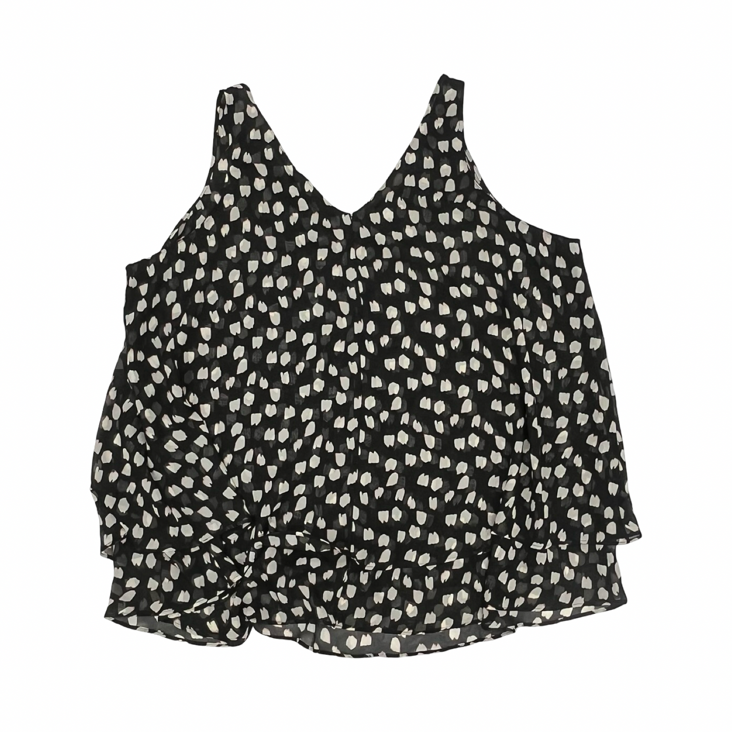 Blouse Sleeveless By Lane Bryant In Black & Tan, Size:3X