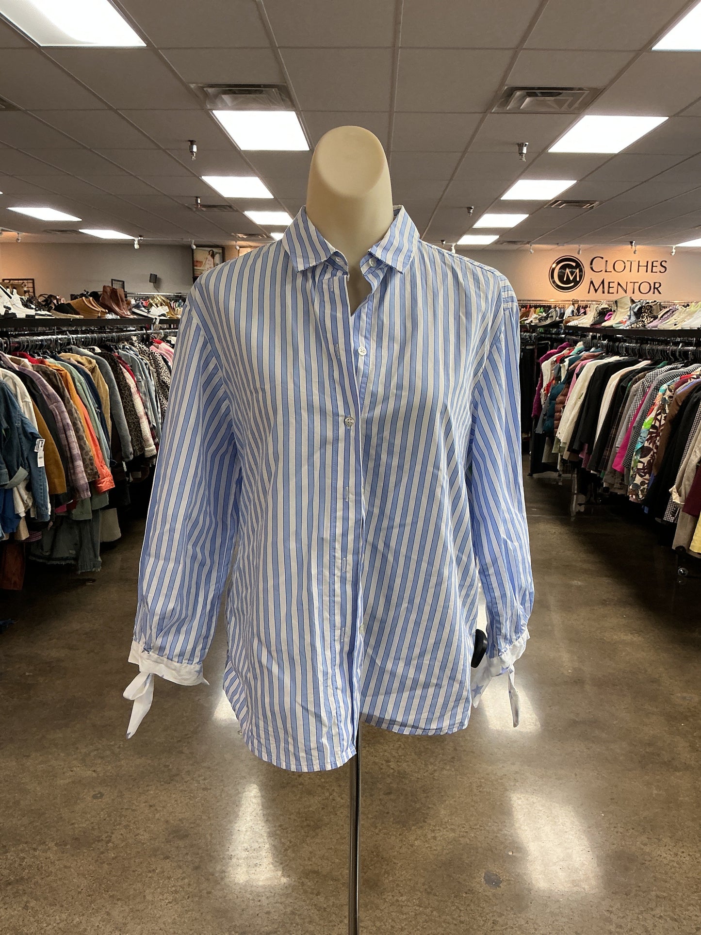 Top Ls By Clothes Mentor In Blue & White, Size:Xs