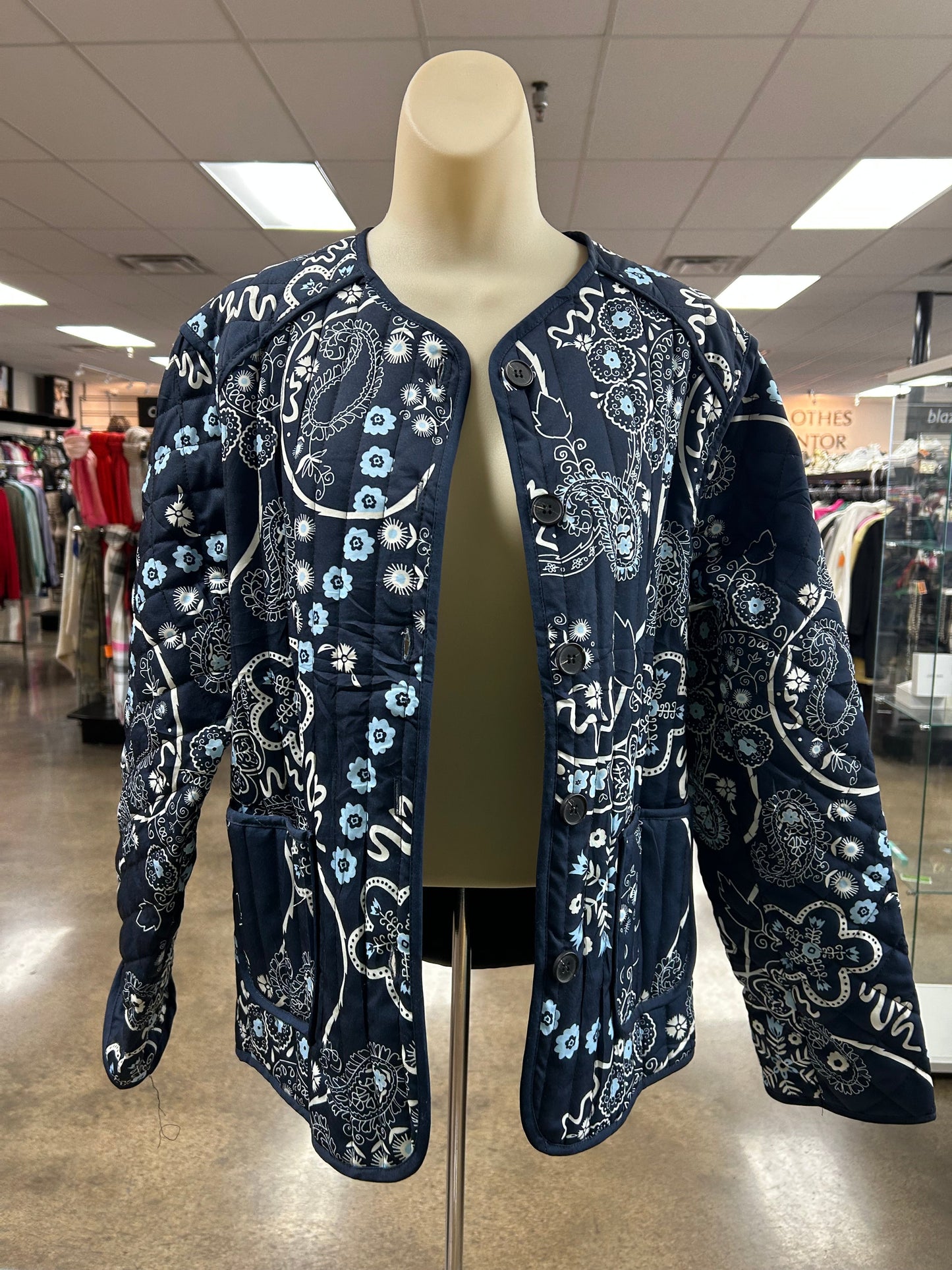 Jacket Puffer & Quilted By Clothes Mentor In Blue, Size:M