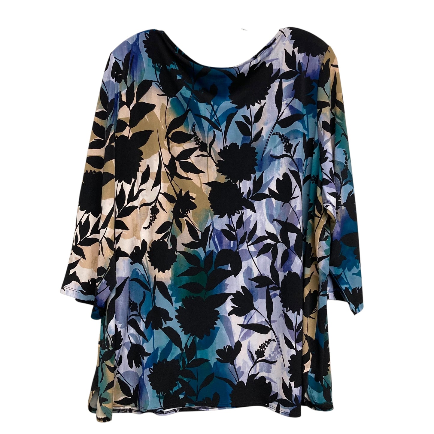 Top Ls By Calvin Klein In Floral Print, Size:2X