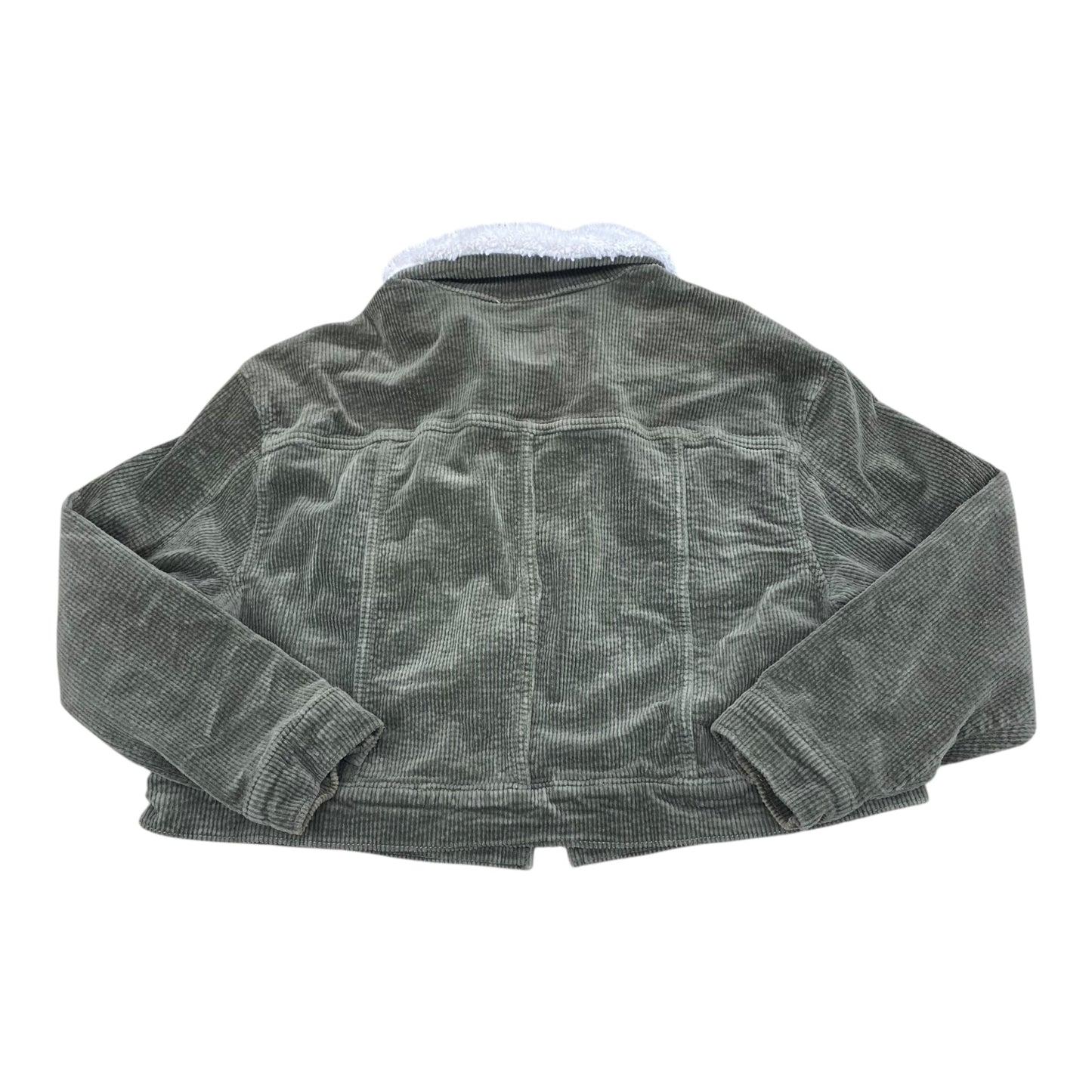 Jacket Faux Fur & Sherpa By Wild Fable In Green, Size:1X