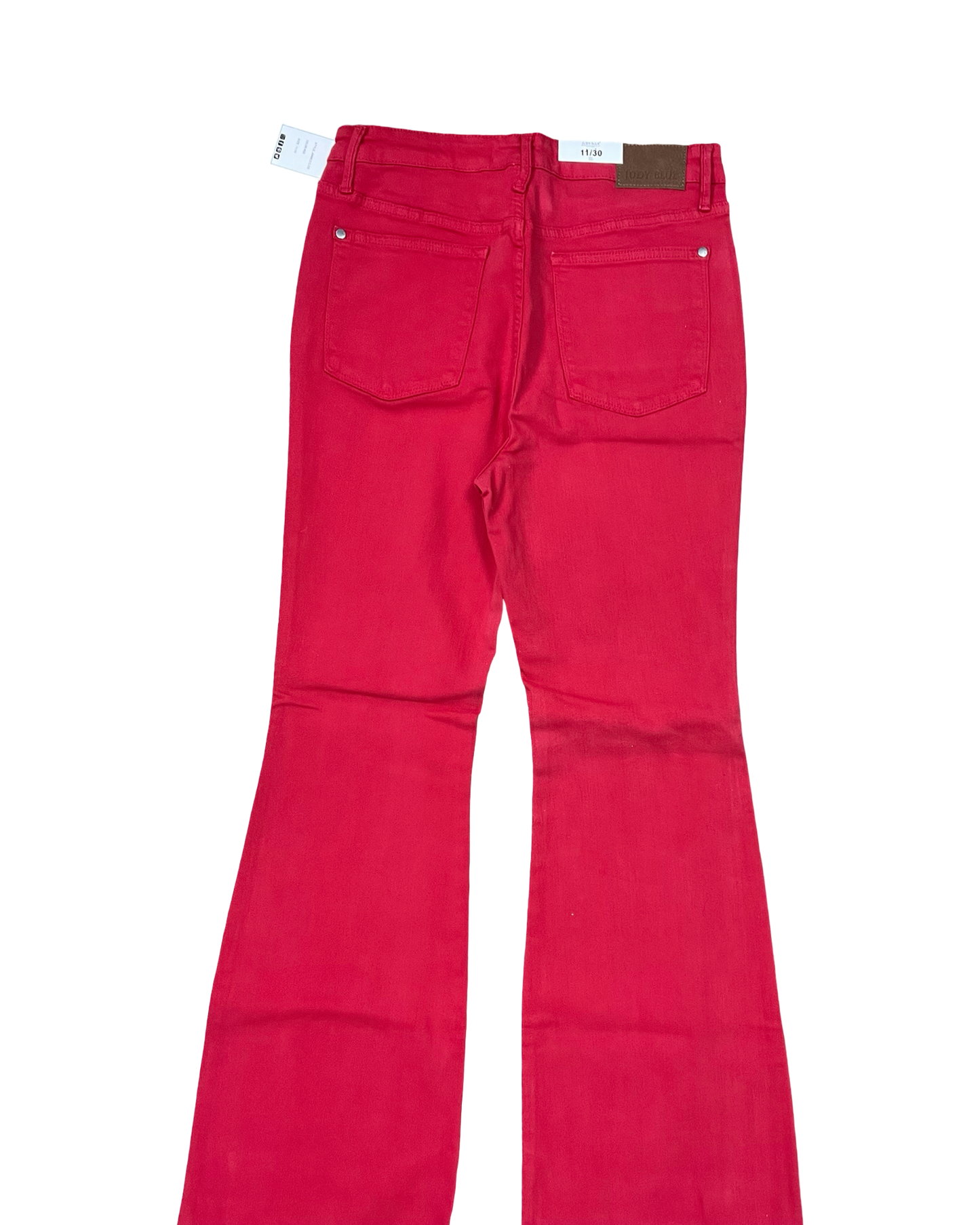 Jeans Flared By Judy Blue In Red Denim, Size:10