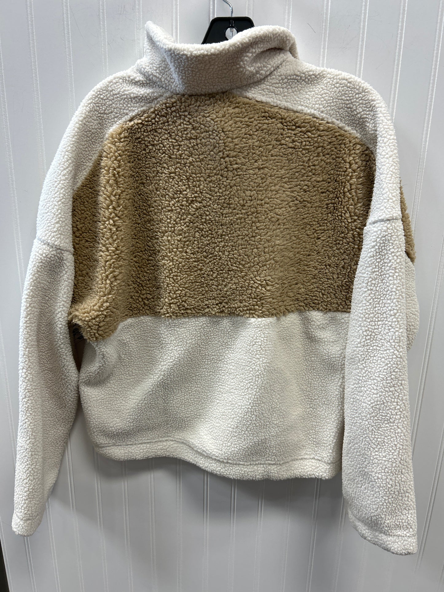 Jacket Fleece By Columbia In Cream & Tan, Size:L