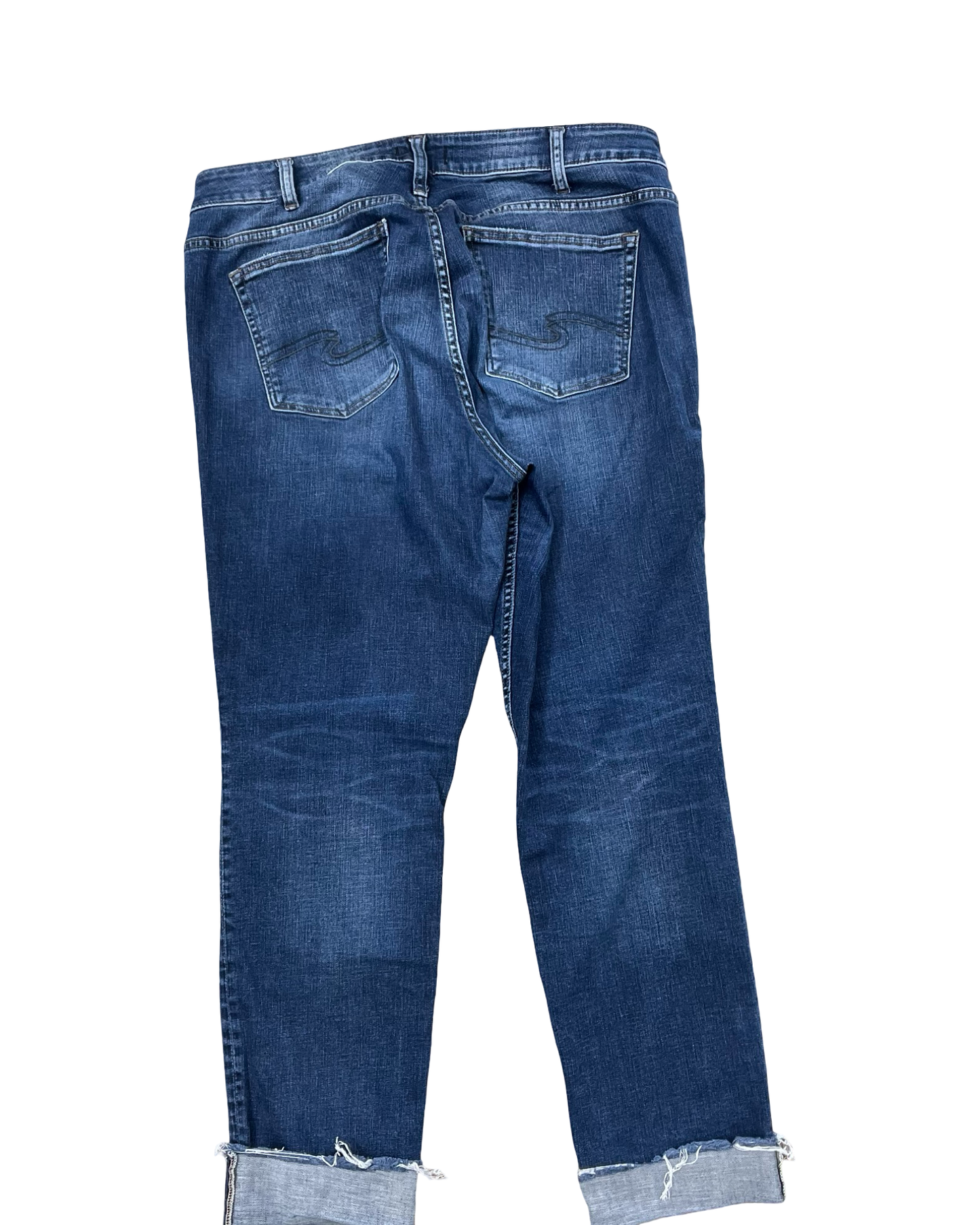 Jeans Straight By Silver In Blue Denim, Size:14
