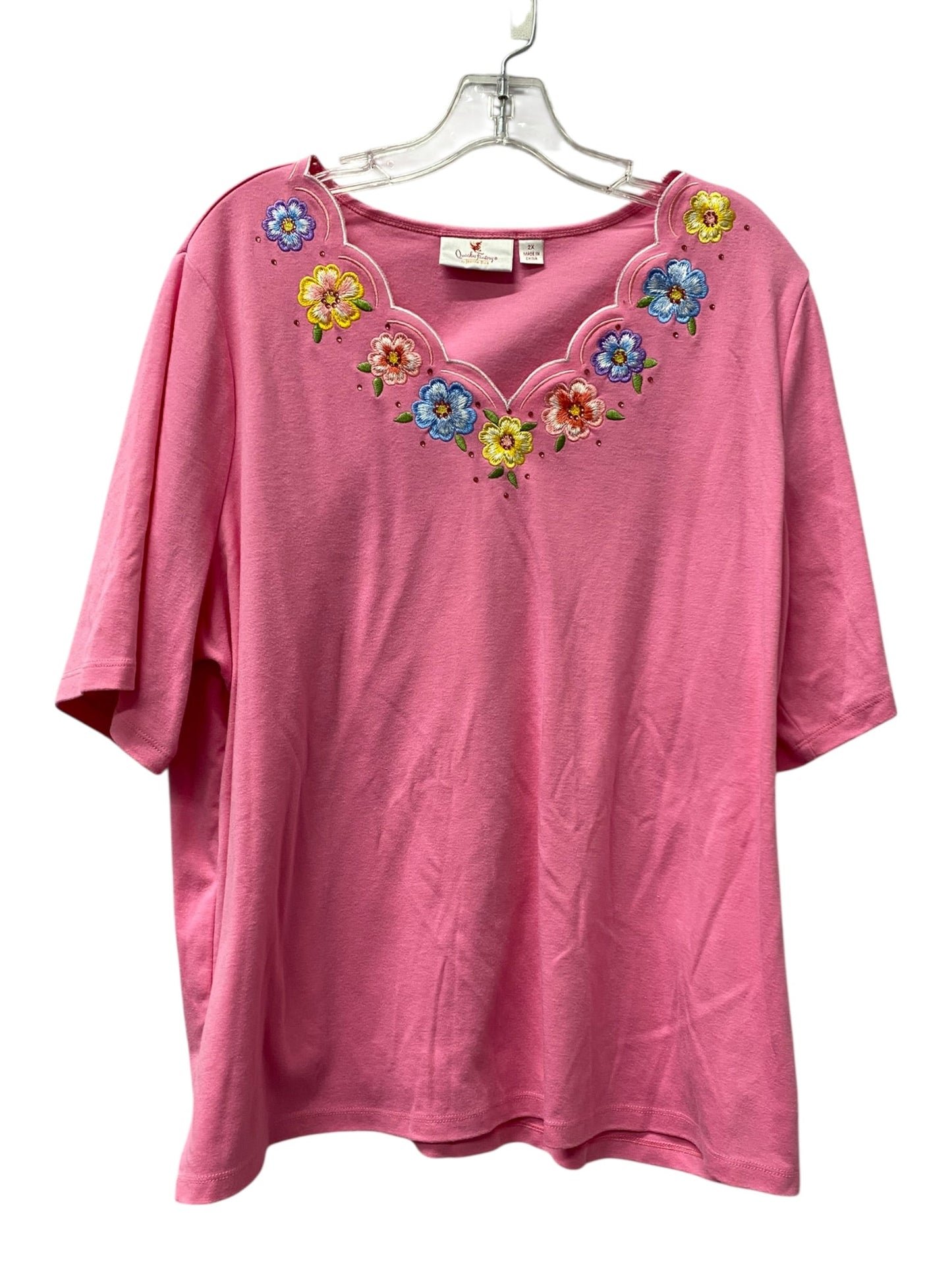 Top Ss By Quaker Factory In Pink, Size:2X