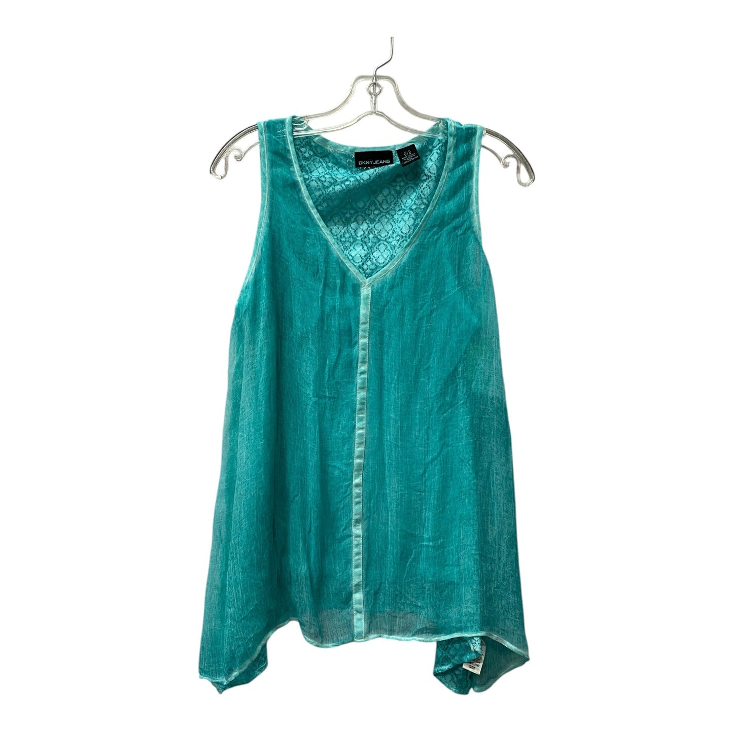 Top Sleeveless By Dkny In Blue, Size:M