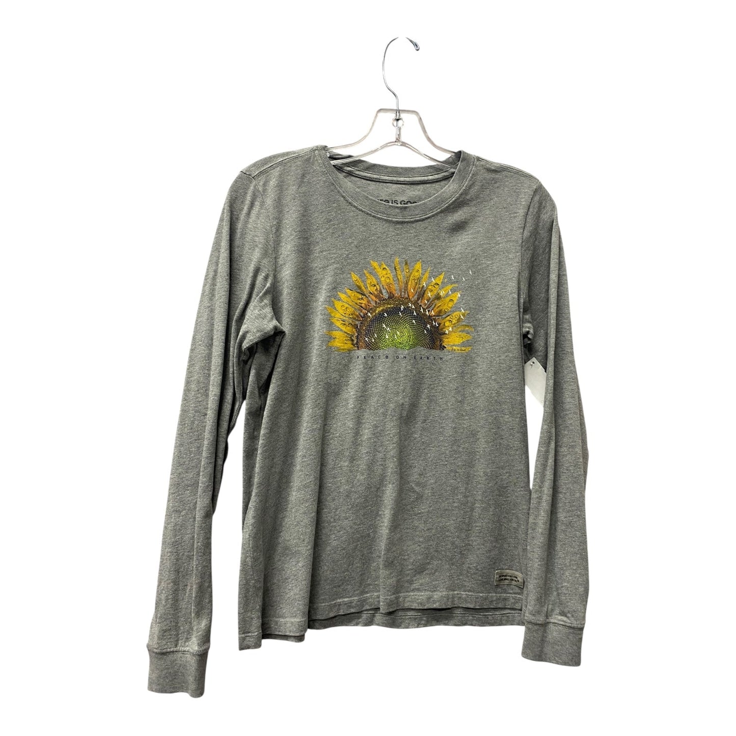 Athletic Top Ls Collar By Life Is Good In Grey, Size:S