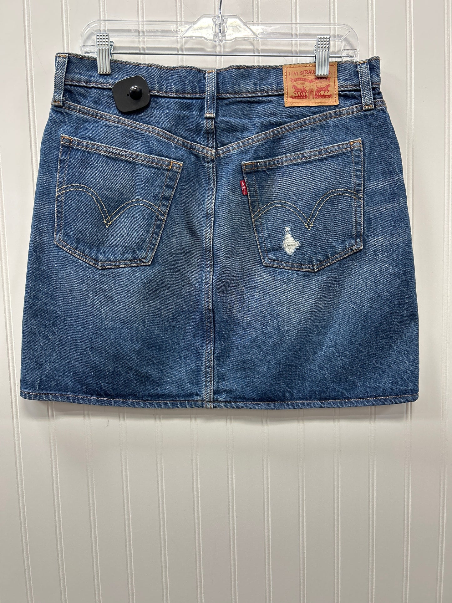 Skirt Mini & Short By Levis In Blue Denim, Size:12