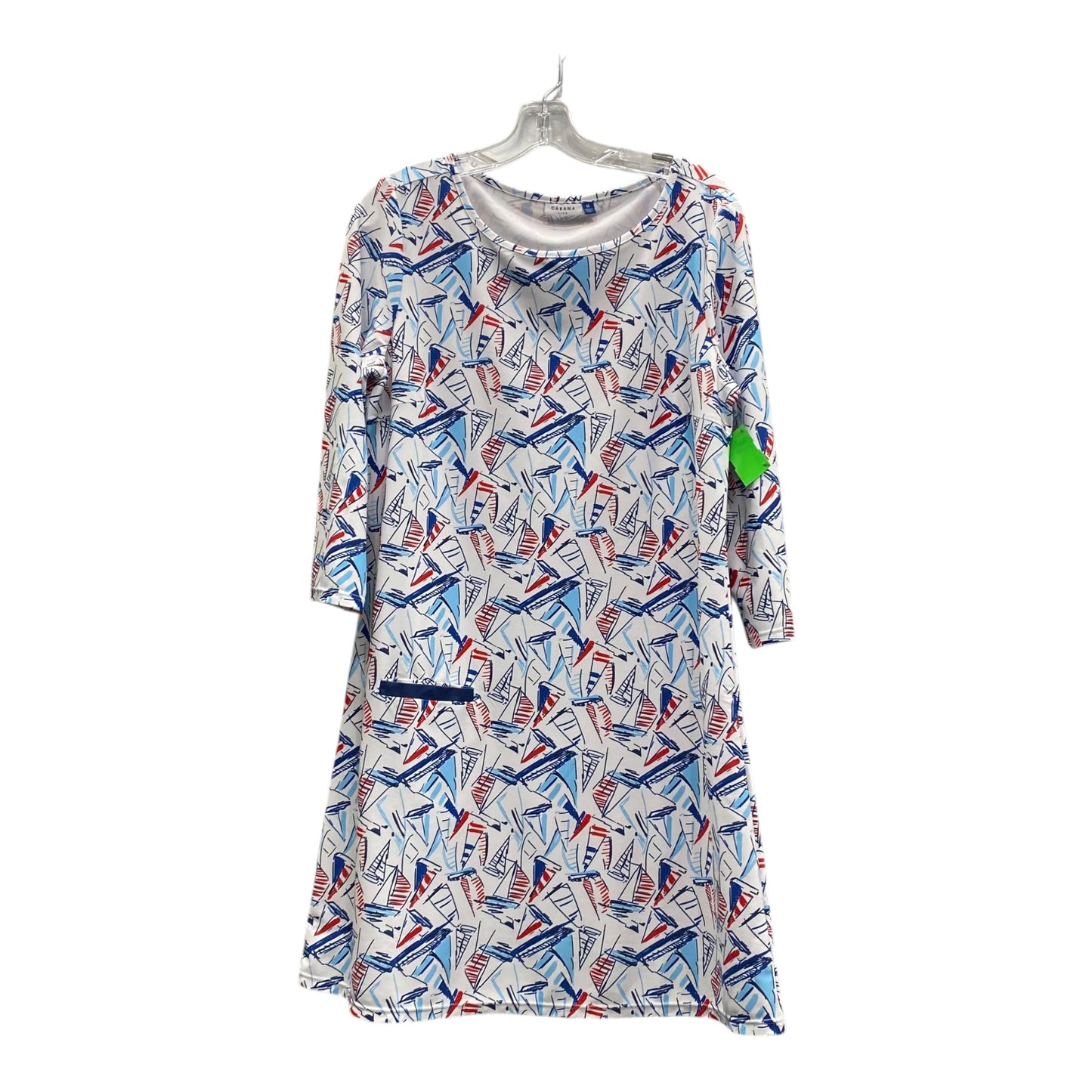 Dress Casual Short By Cabana Life In Blue & White, Size:M