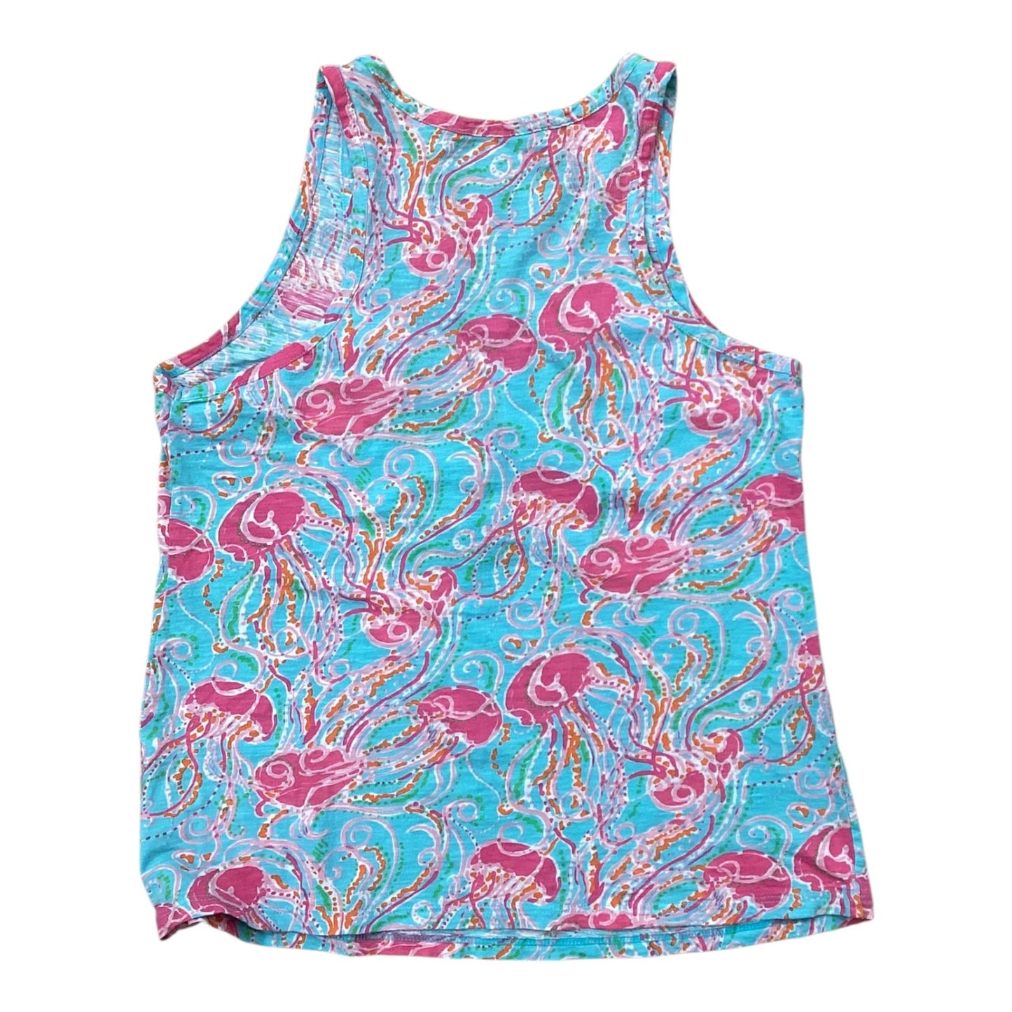Tank Top Designer By Lilly Pulitzer In Green & Pink, Size:S