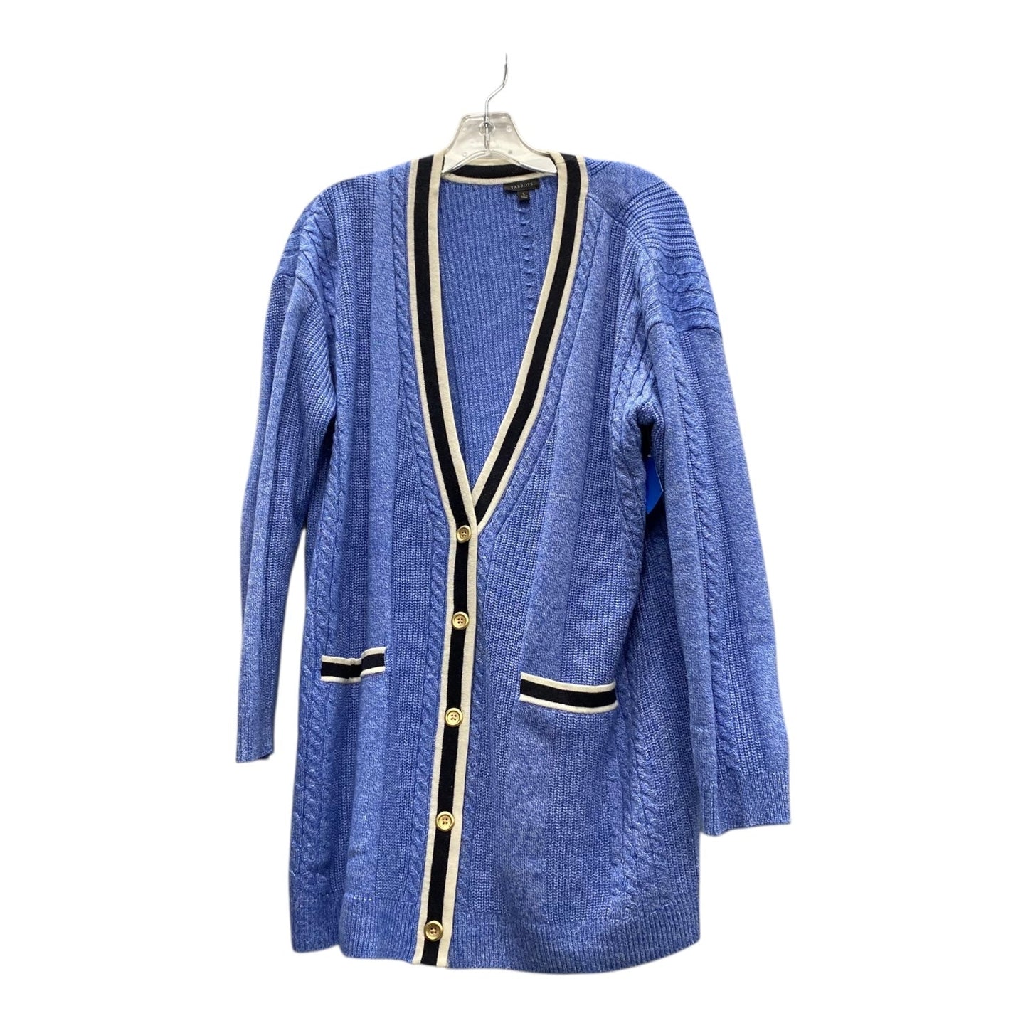 Sweater Cardigan By Talbots In Blue, Size:L