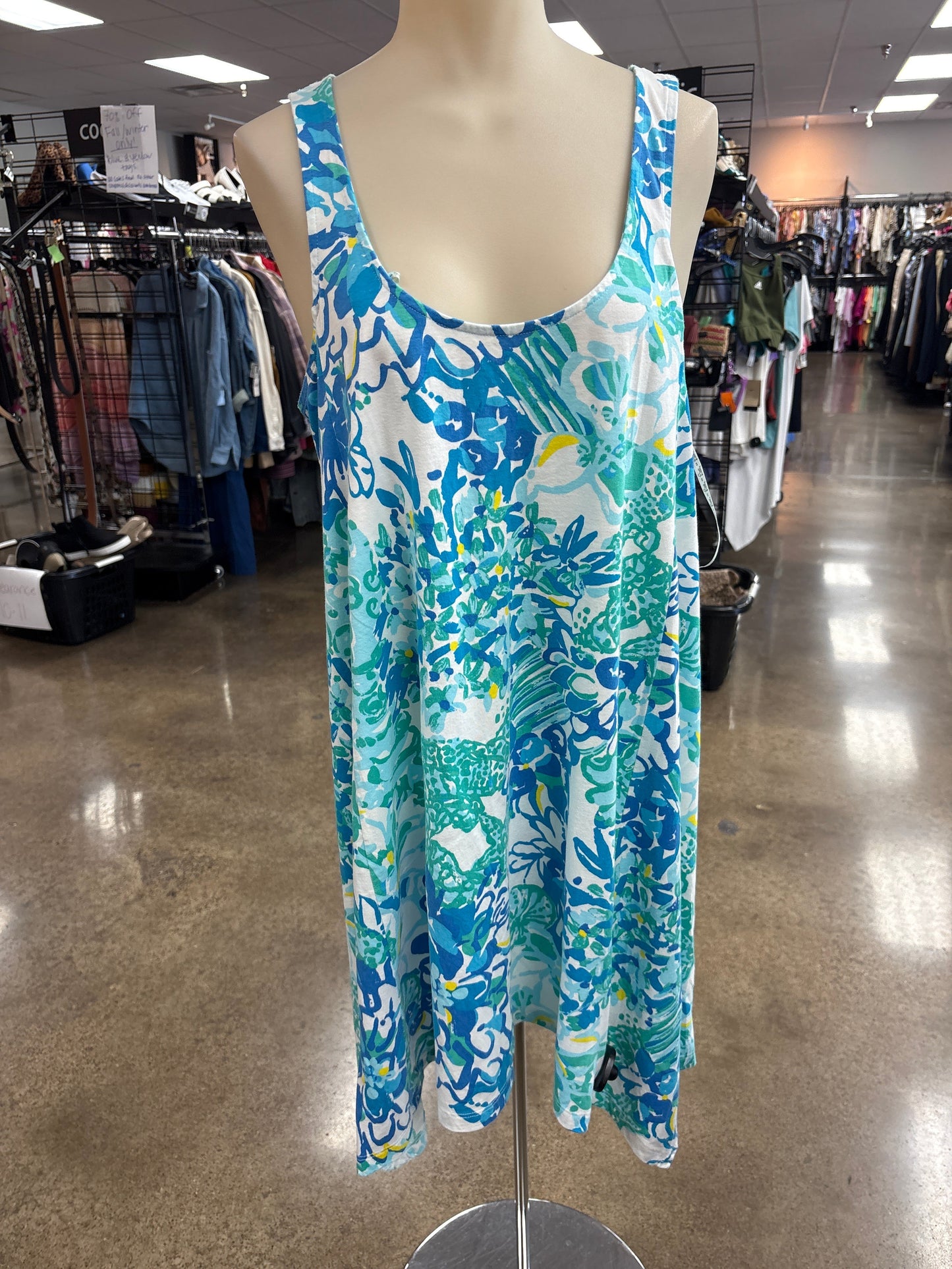 Dress Designer By Lilly Pulitzer In Blue & Green, Size:L