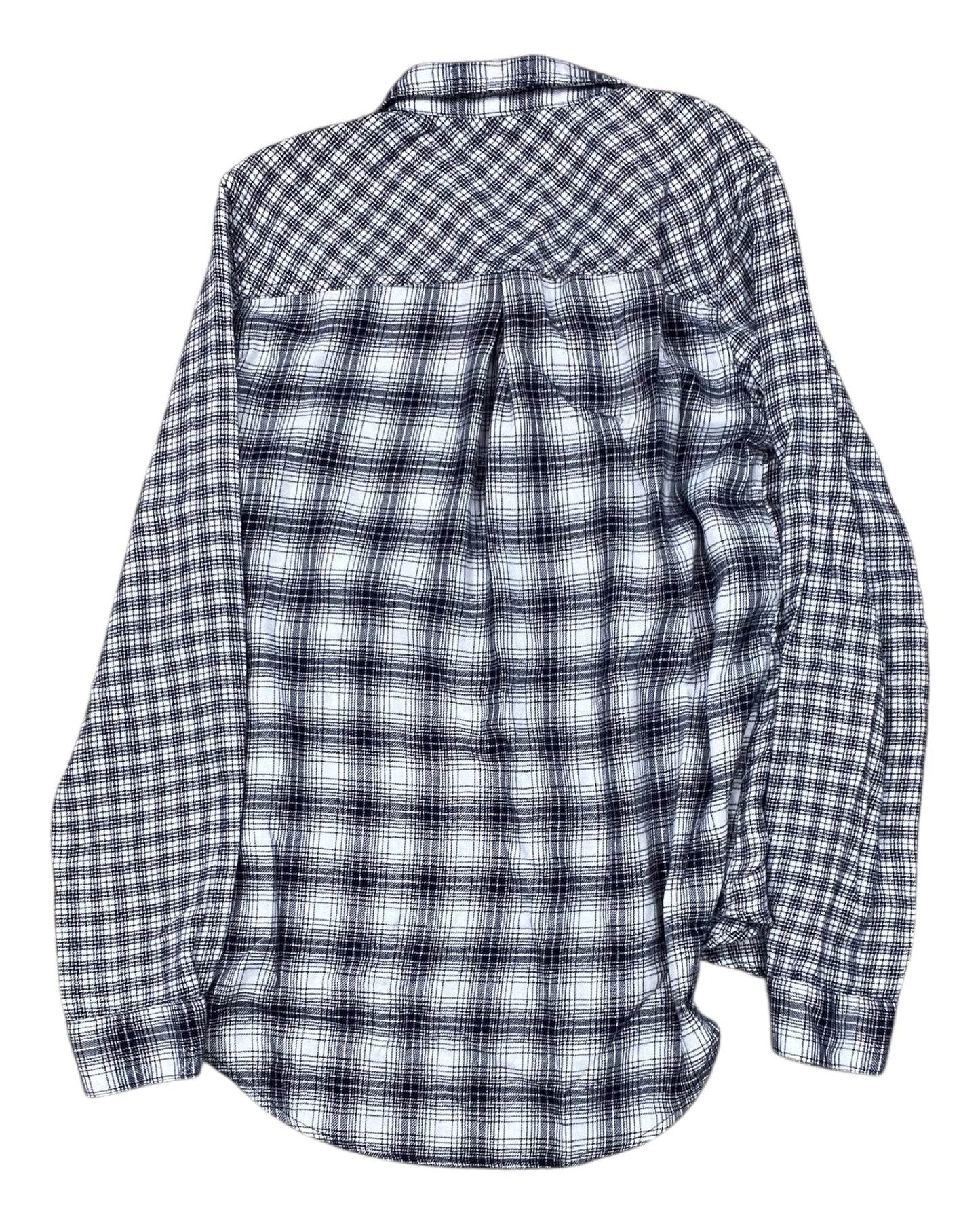 Blouse Ls By Clothes Mentor In Blue & White, Size:M