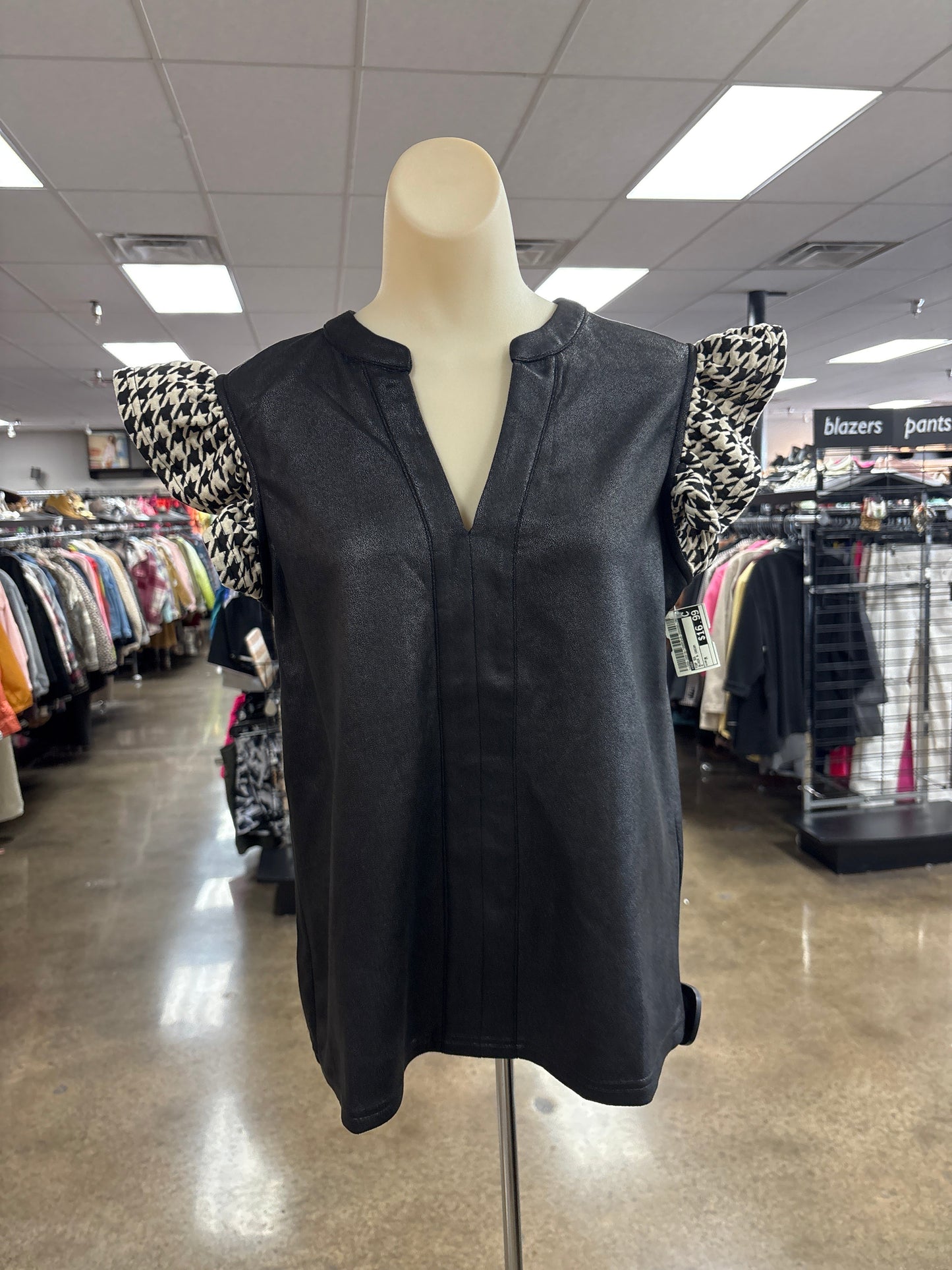 Top Ss By Voy In Black & Cream, Size:M
