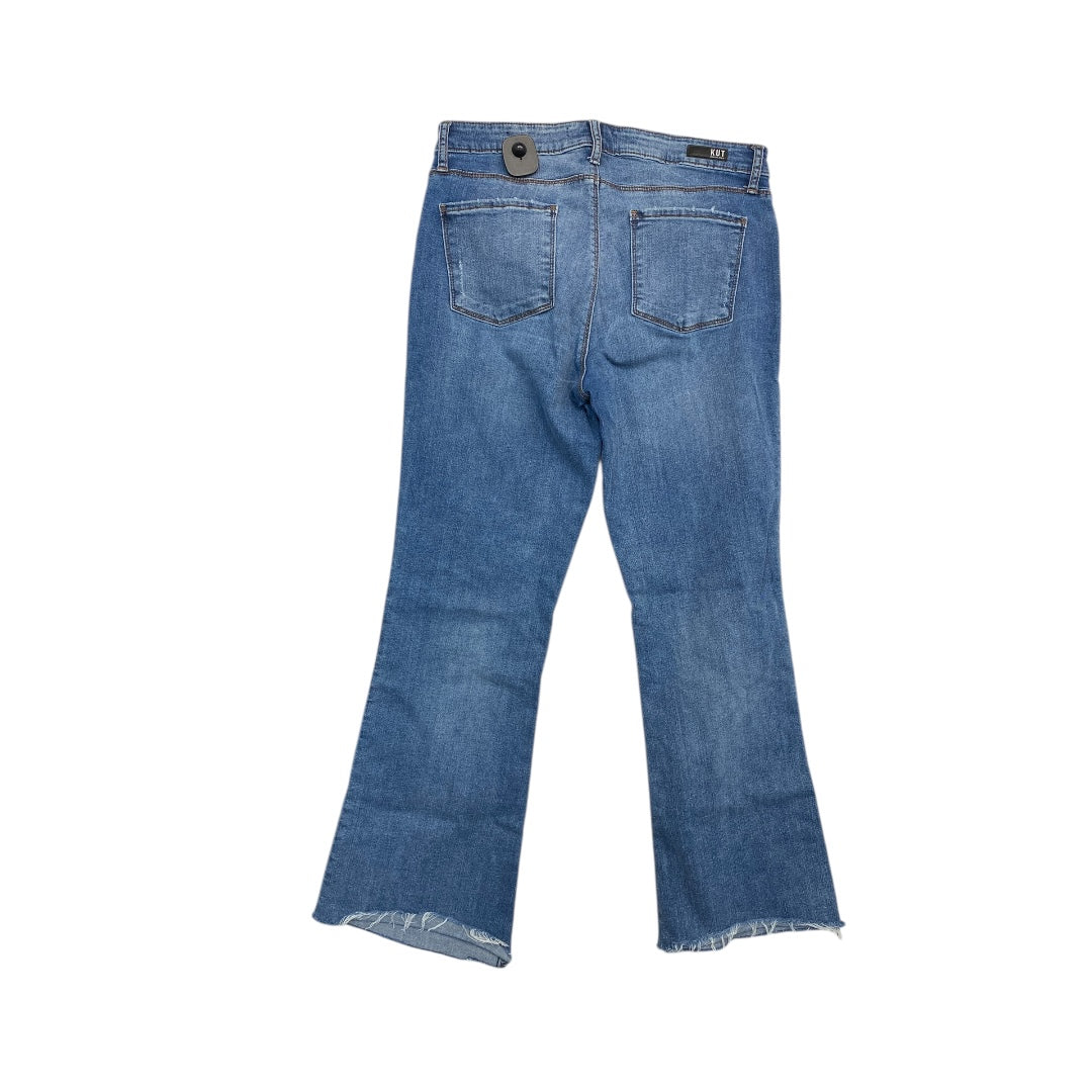 Jeans Flared By Kut In Blue Denim, Size:10