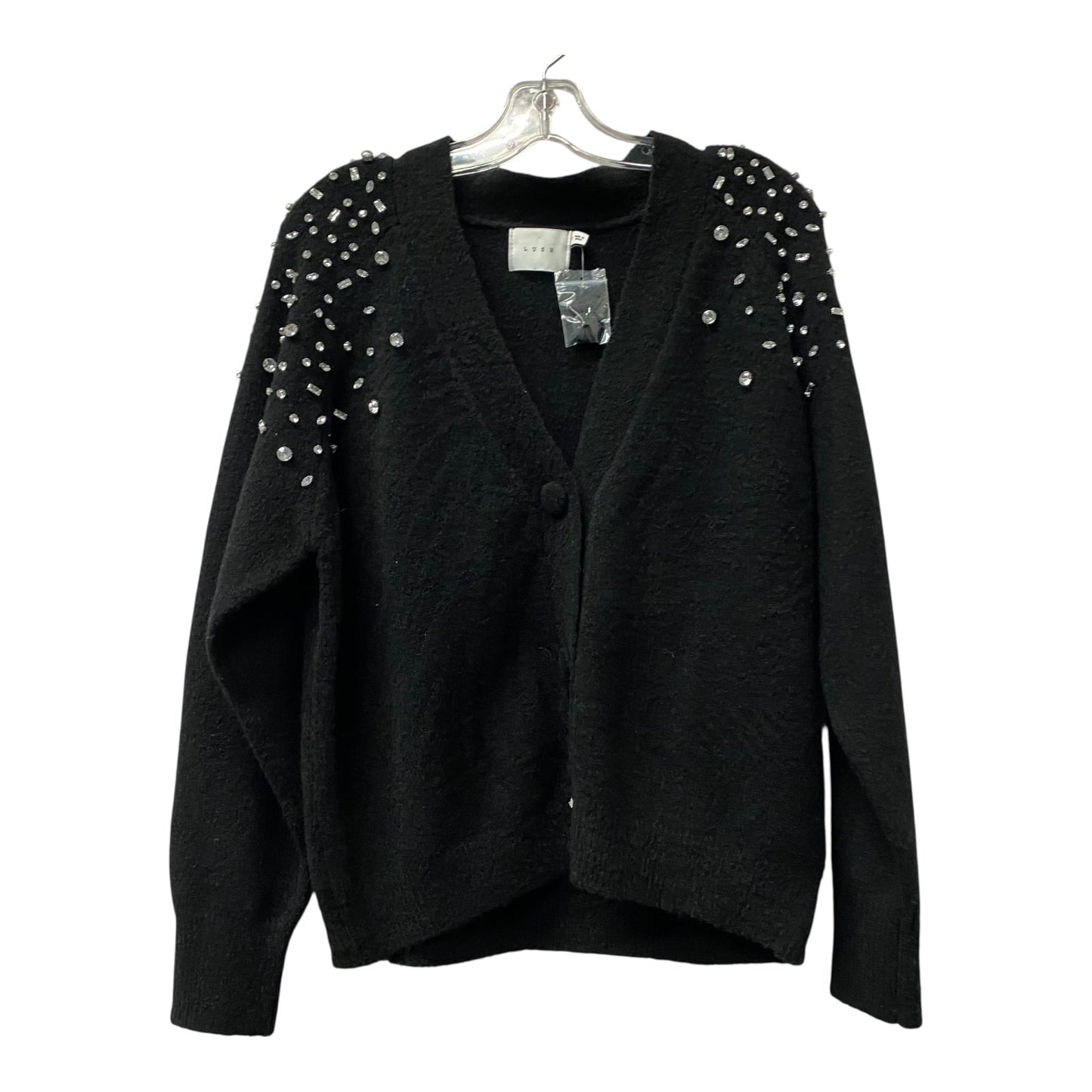 Sweater Cardigan By Lush In Black, Size:M