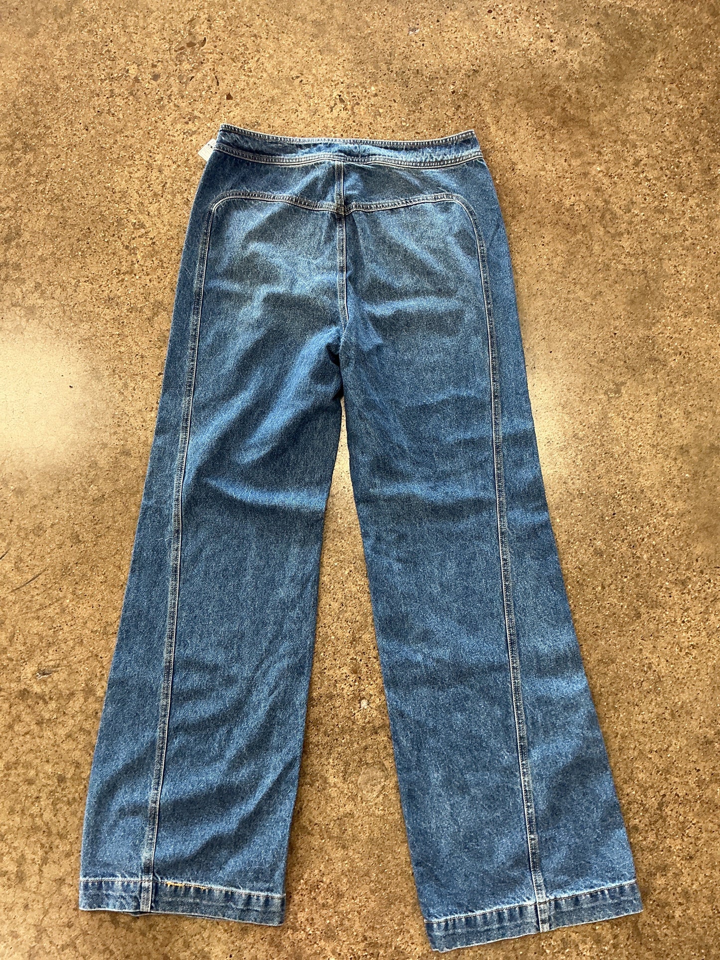 Jeans Wide Leg By We The Free In Blue Denim, Size:L
