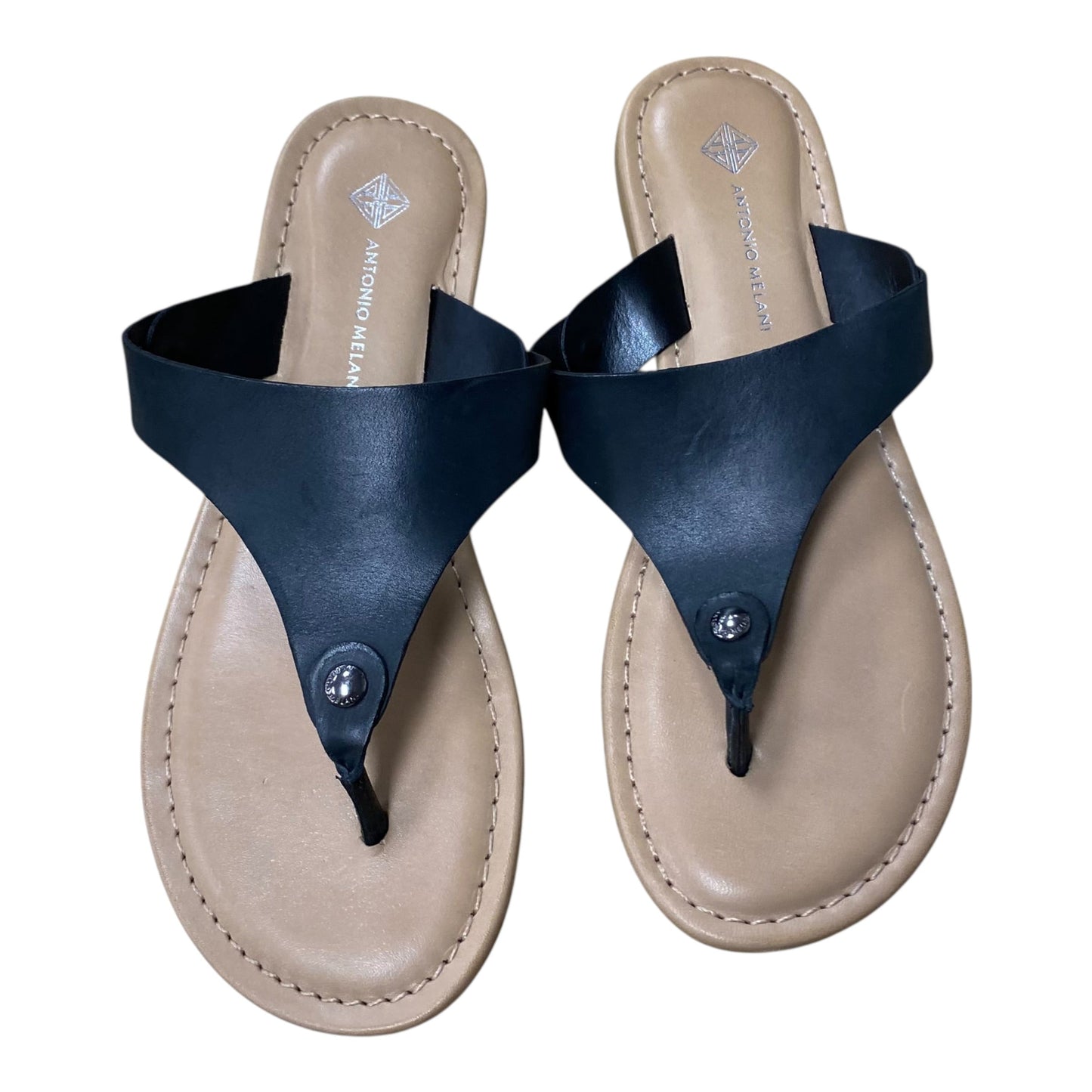Sandals Flip Flops By Antonio Melani In Black, Size:7