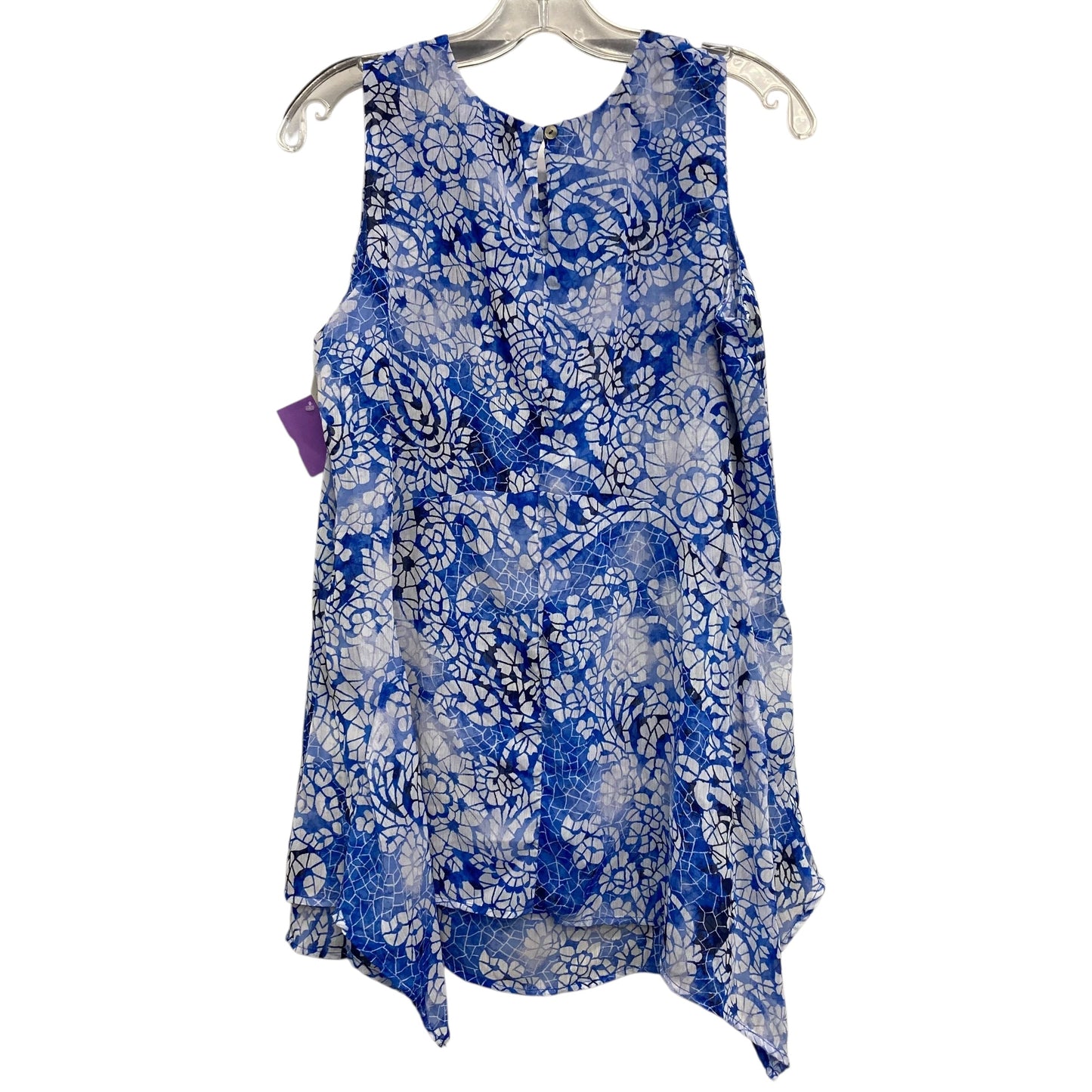 Top Sleeveless By Fever In Blue & White, Size:S