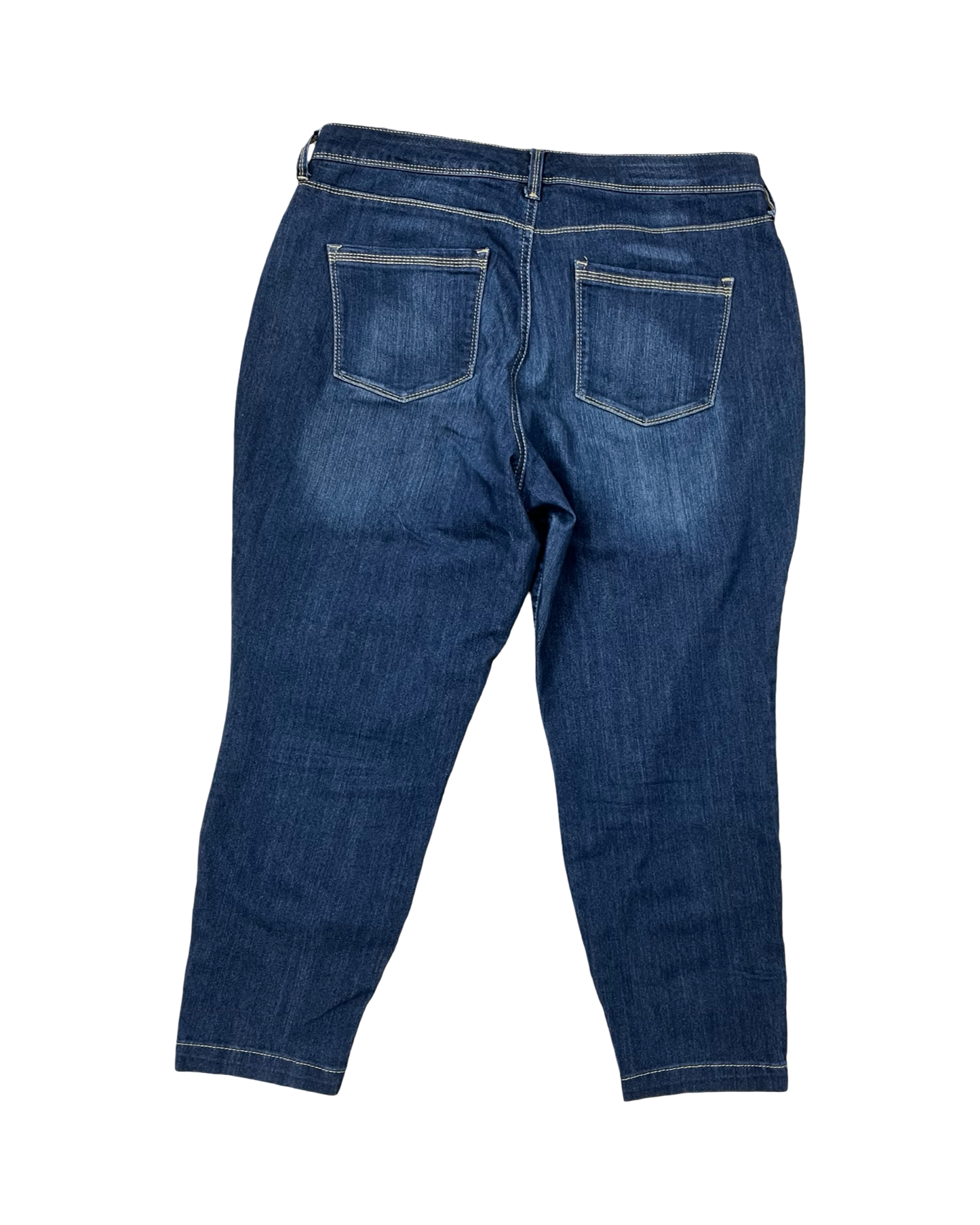 Jeans Cropped By Bandolino In Blue Denim, Size:14