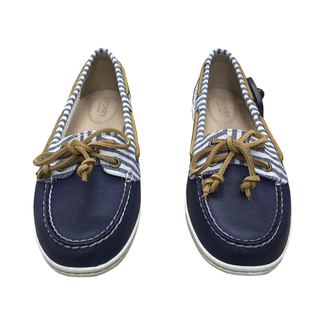 Shoes Flats By Sperry In Blue & White, Size:9