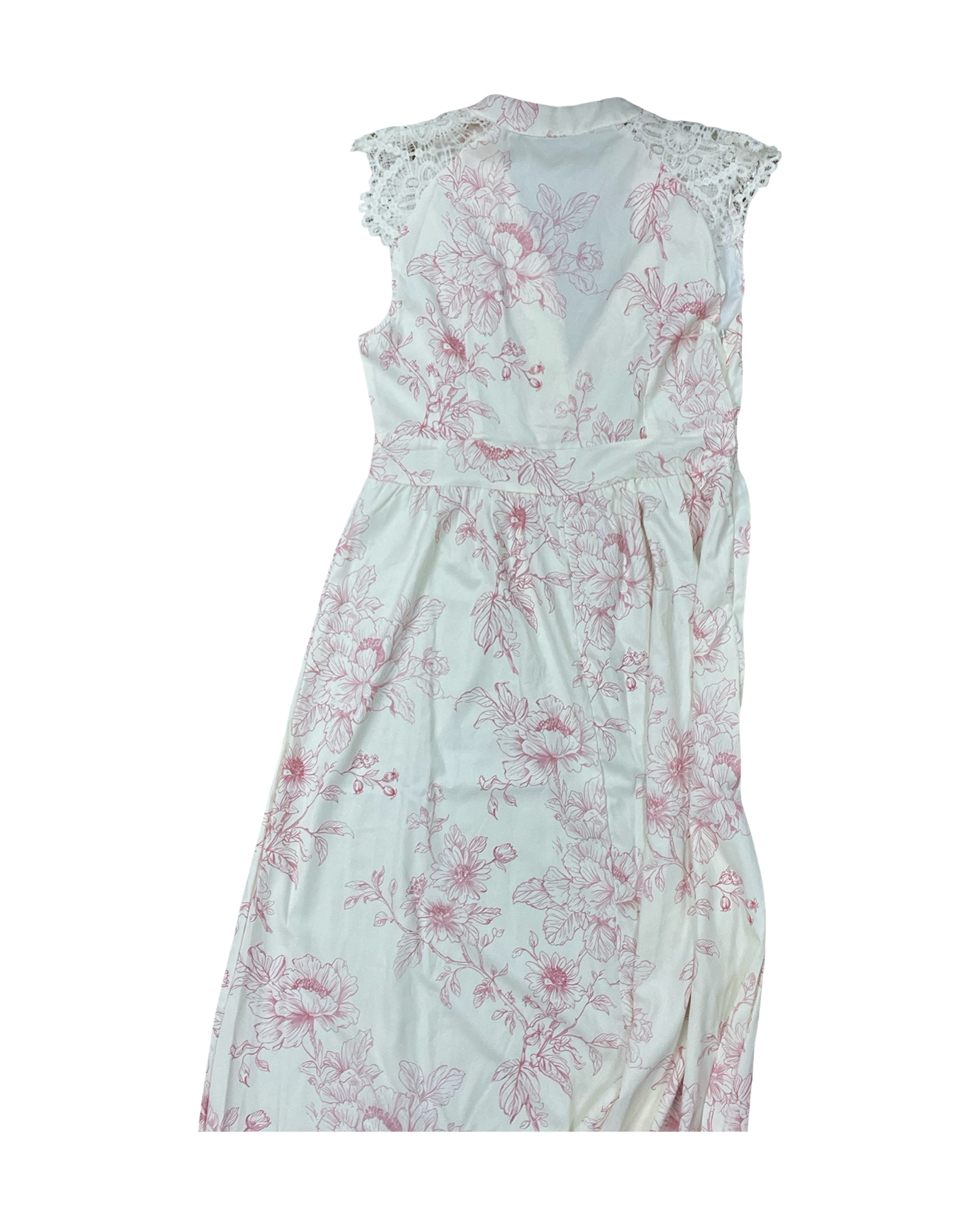 Dress Casual Maxi By Clothes Mentor In Cream & Pink, Size:M