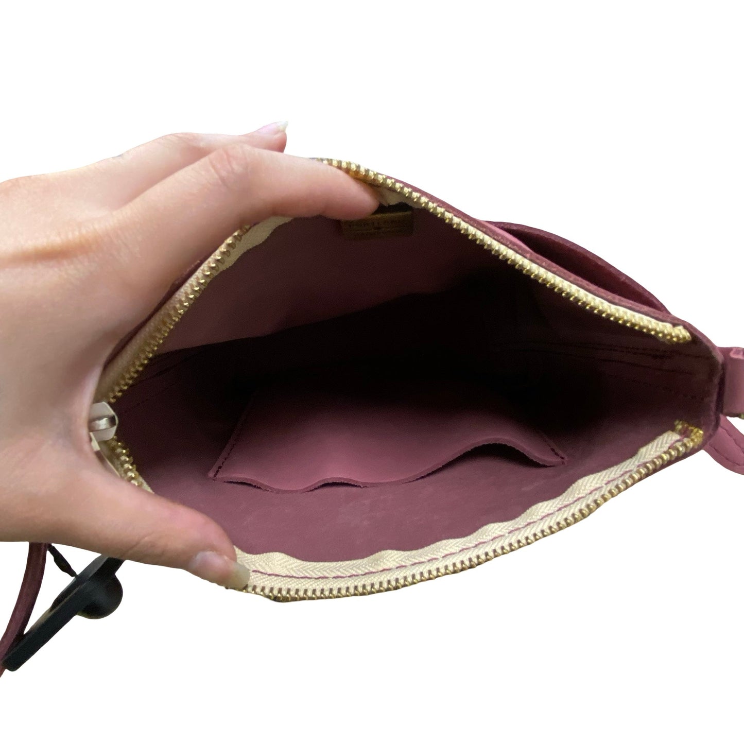 Handbag Leather By Portland Leather In Mauve, Size:Medium