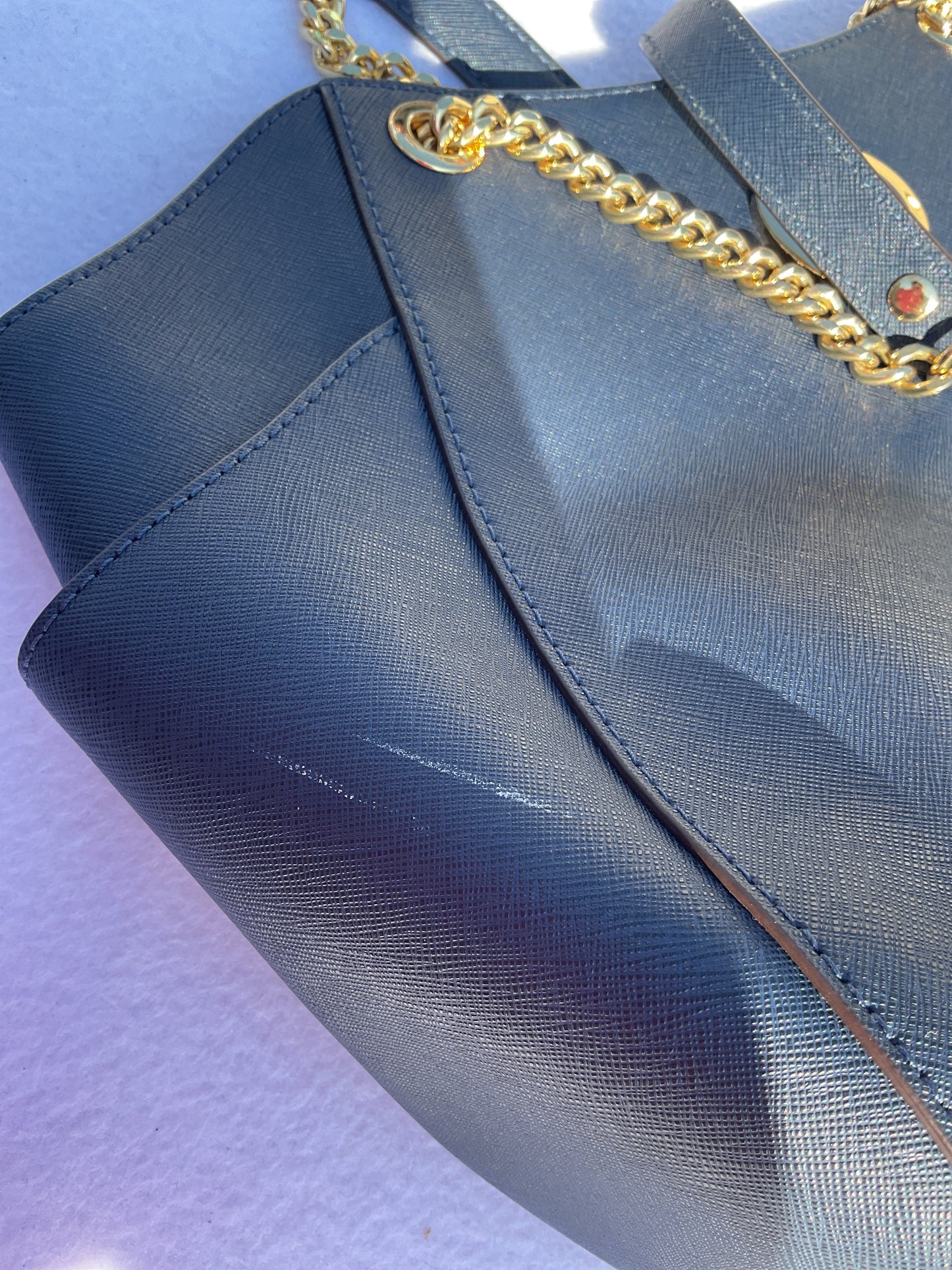 Handbag Designer By Michael Kors In Navy, Size:Medium