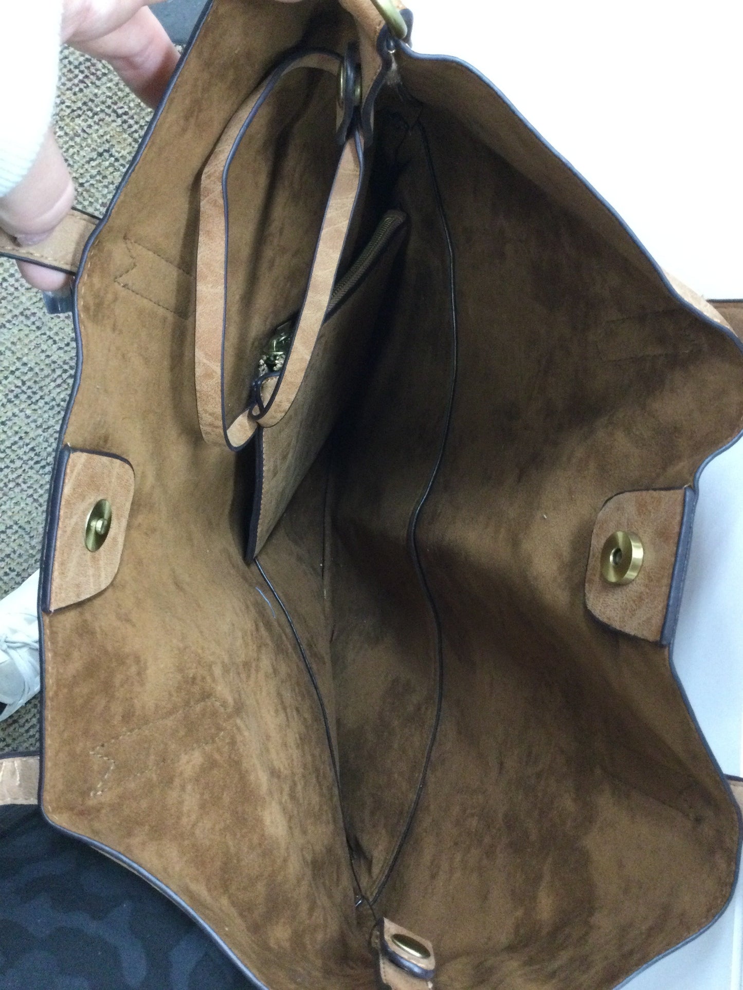 Handbag Leather By Cmc In Tan, Size:Large