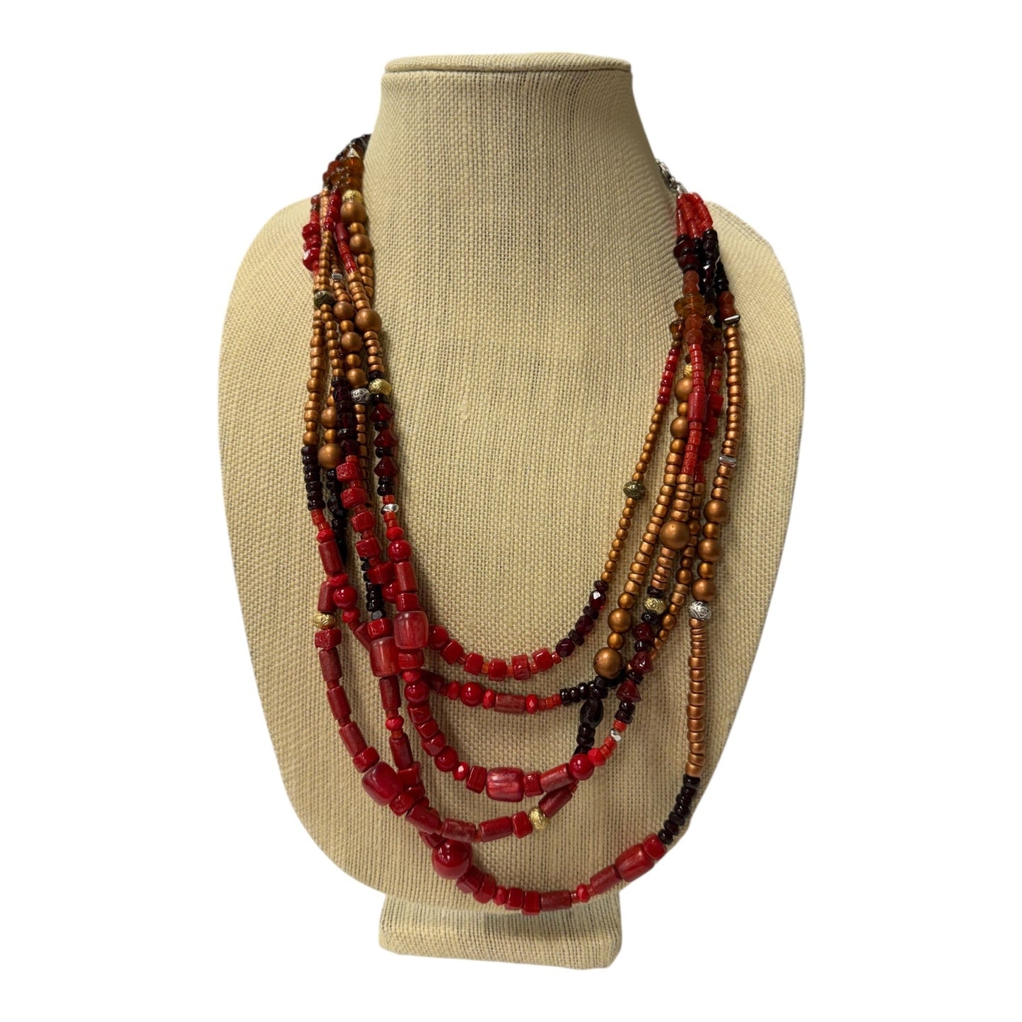 Necklace Layered By Chicos In Red