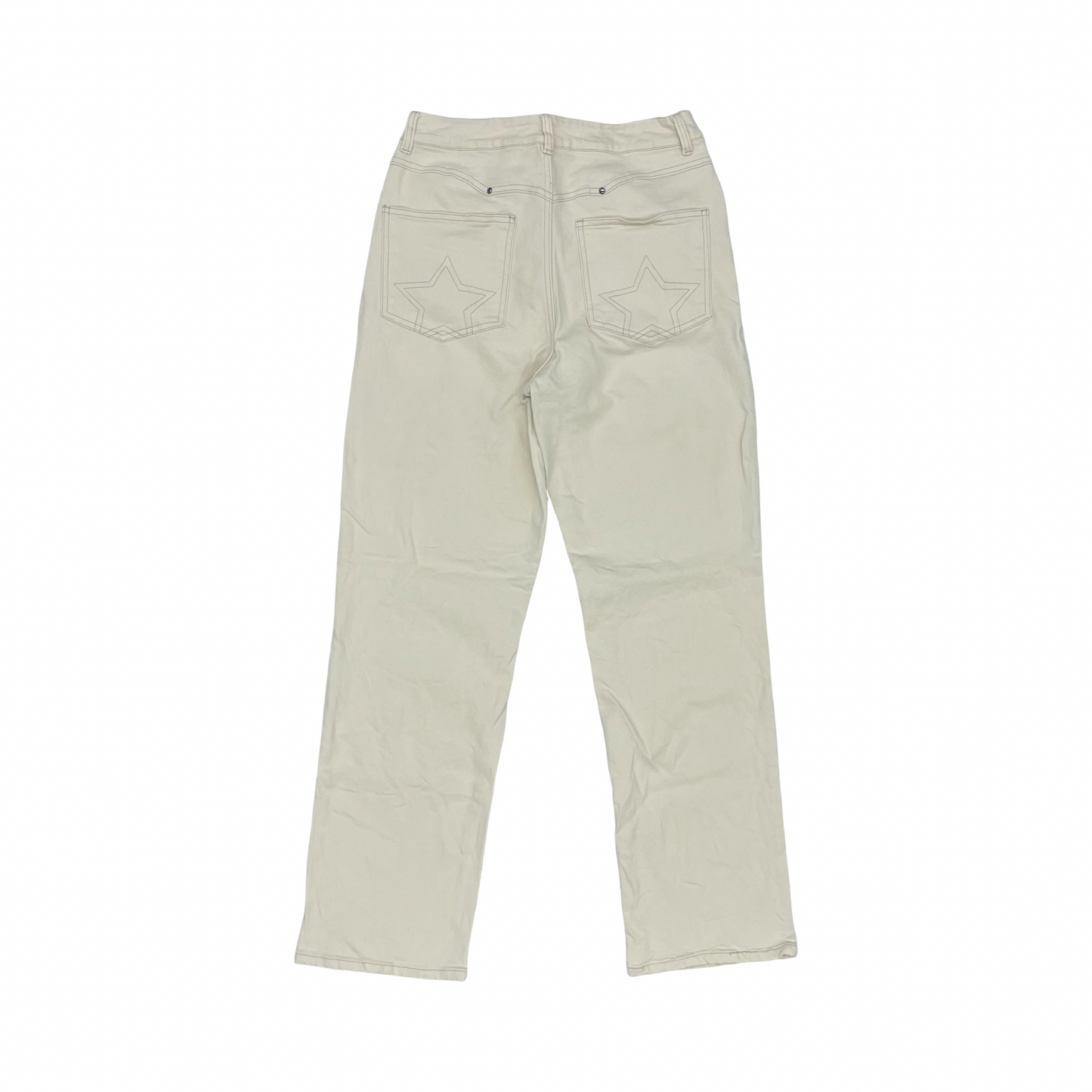 Jeans Straight By Blue B In Cream Denim, Size:M