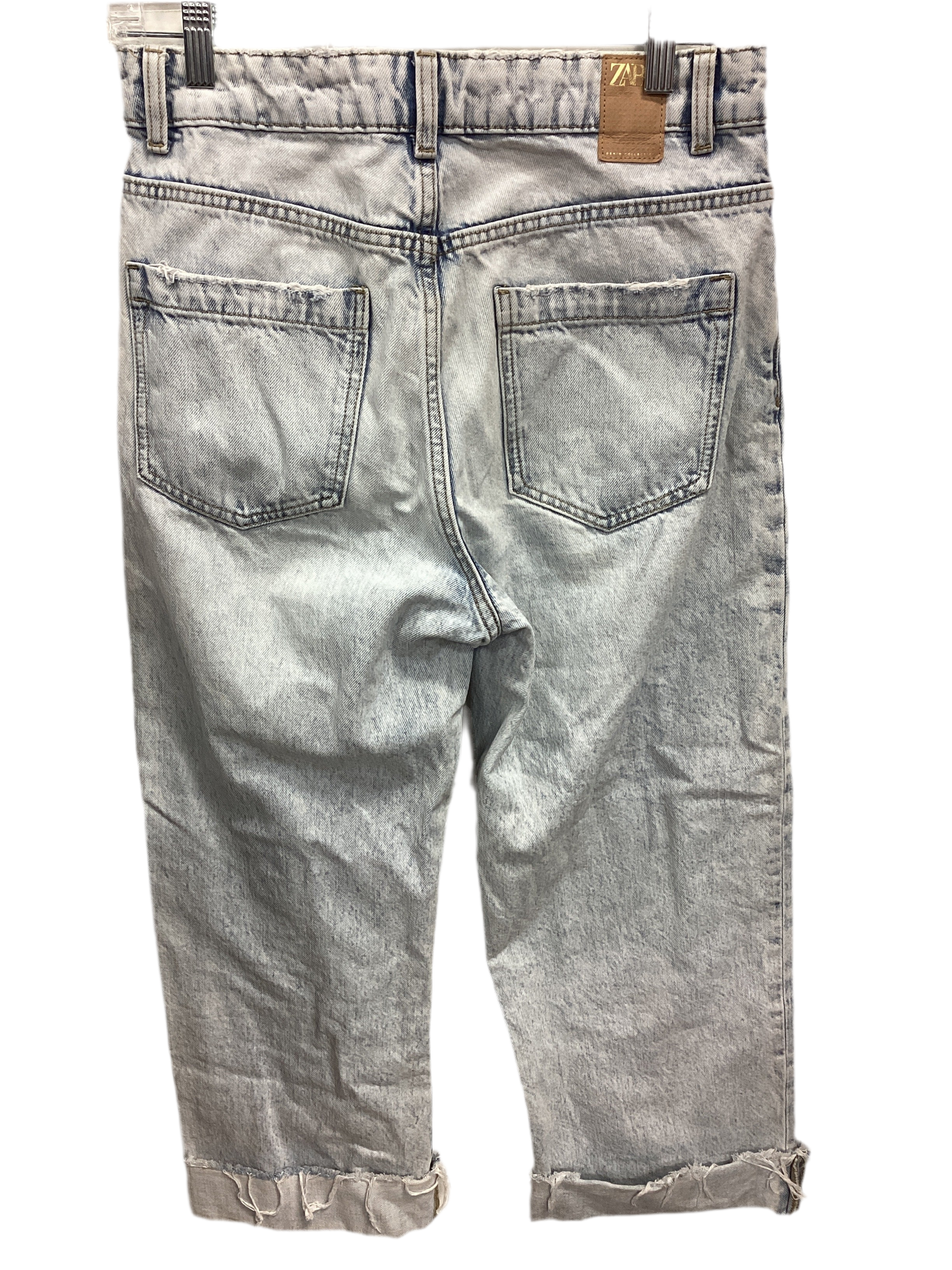 Jeans Straight By Zara In Blue Denim, Size:6