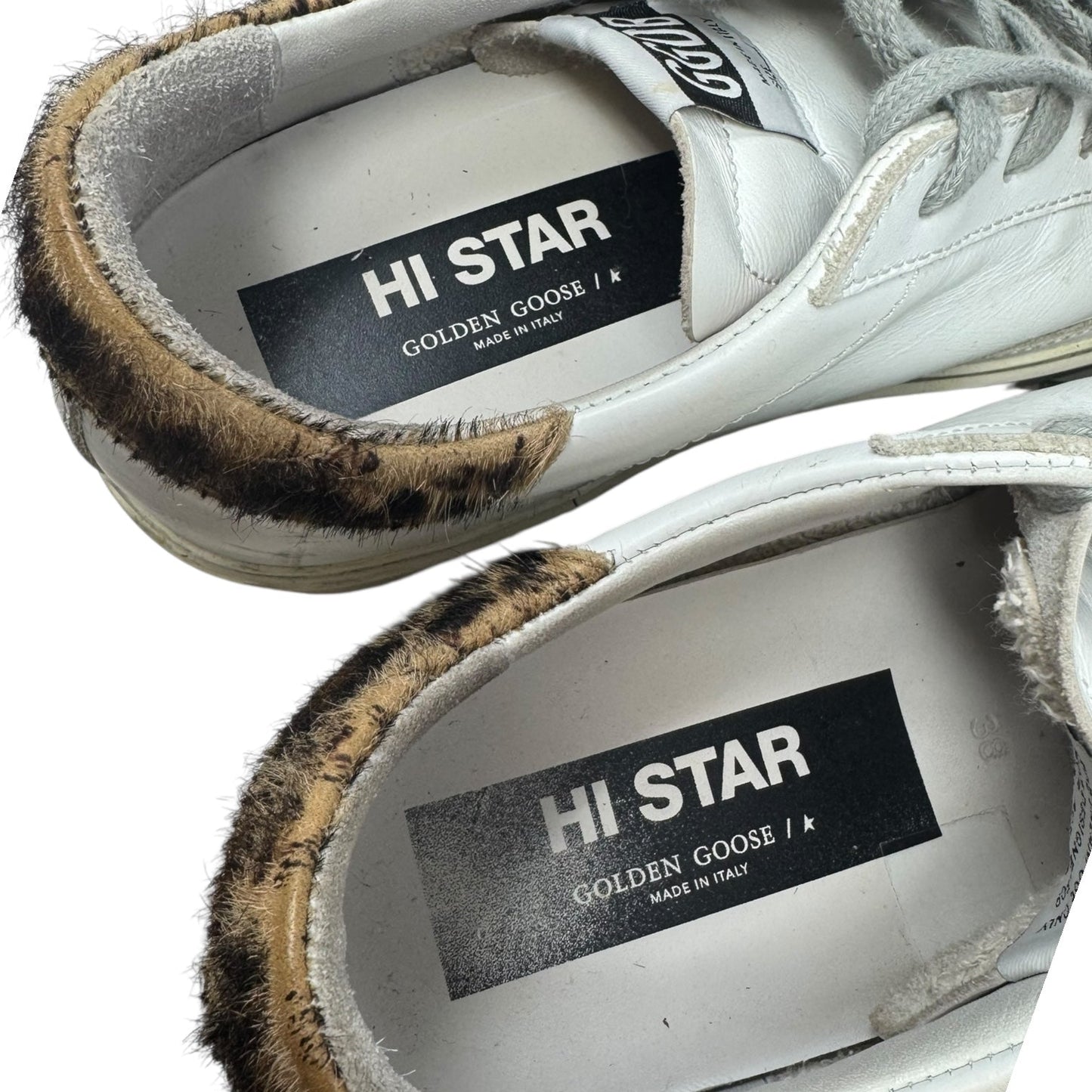 Hi-Star Sneakers Shoes Luxury Designer By Golden Goose In Animal Print, Size: 7.5 (IT 38)