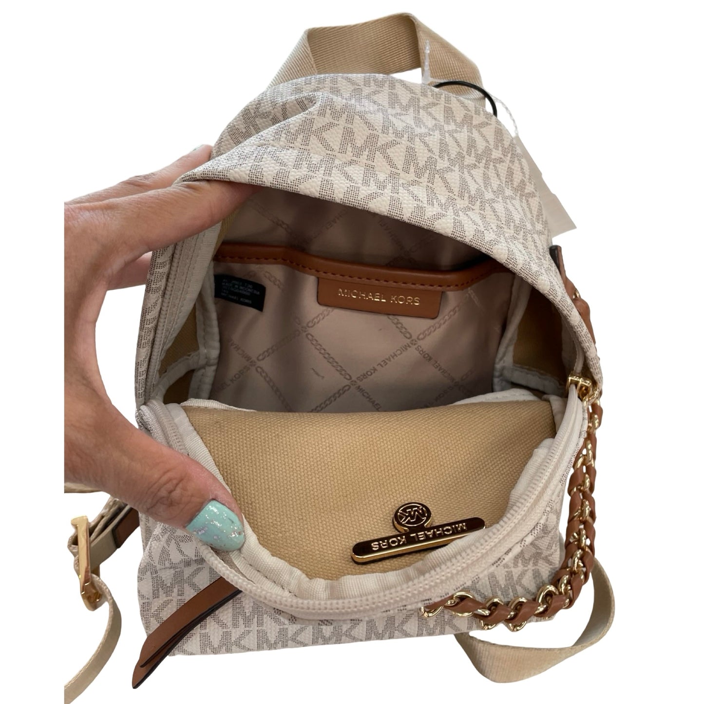 Backpack Designer By Michael Kors In Cream, Size:Small