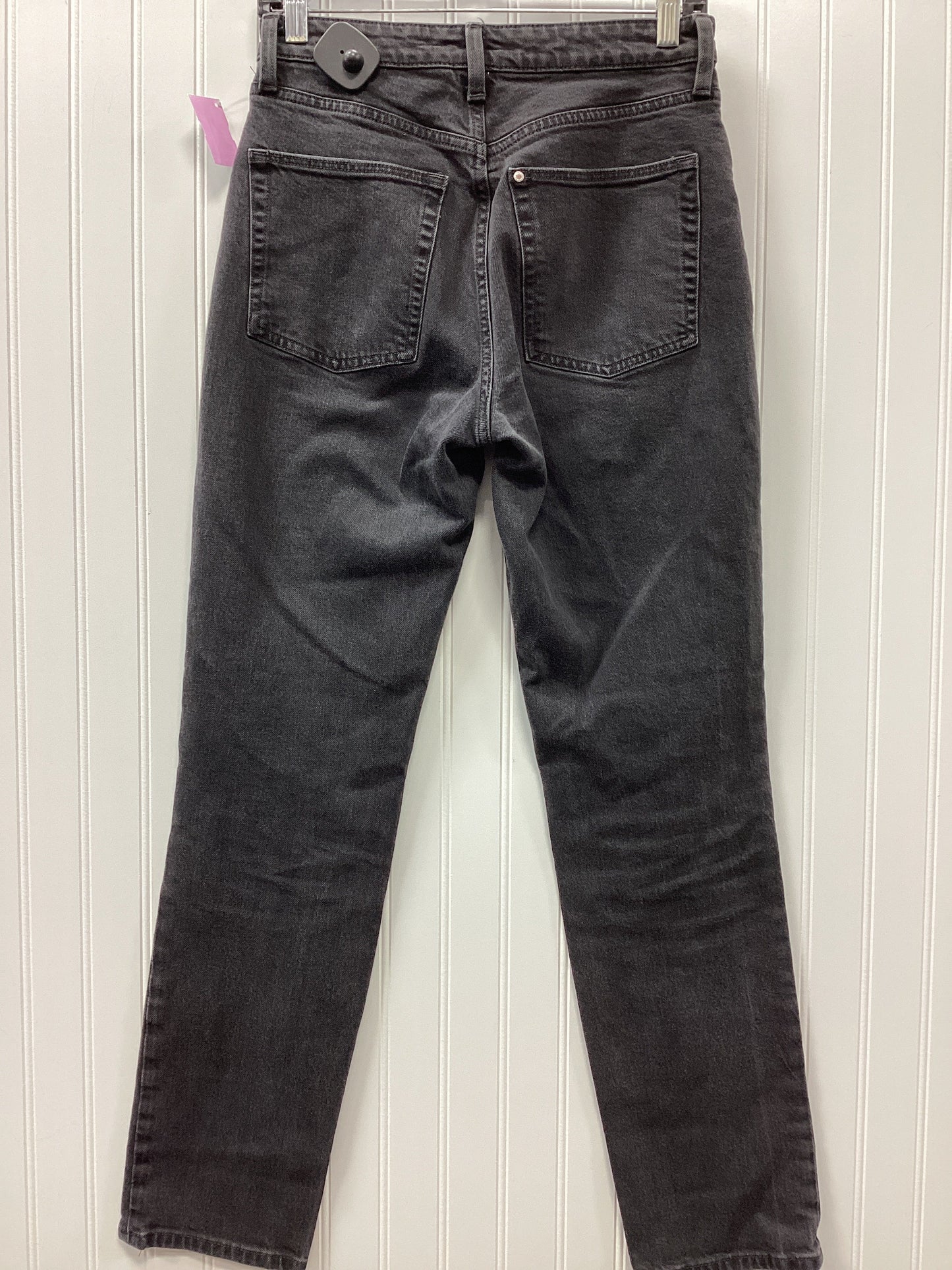 Jeans Straight By H&M In Black Denim, Size:4