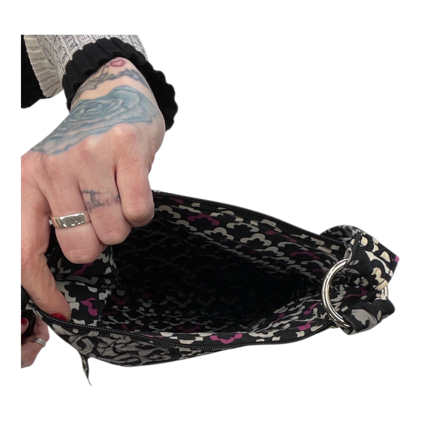 Crossbody By Vera Bradley In Black & Purple, Size:Medium