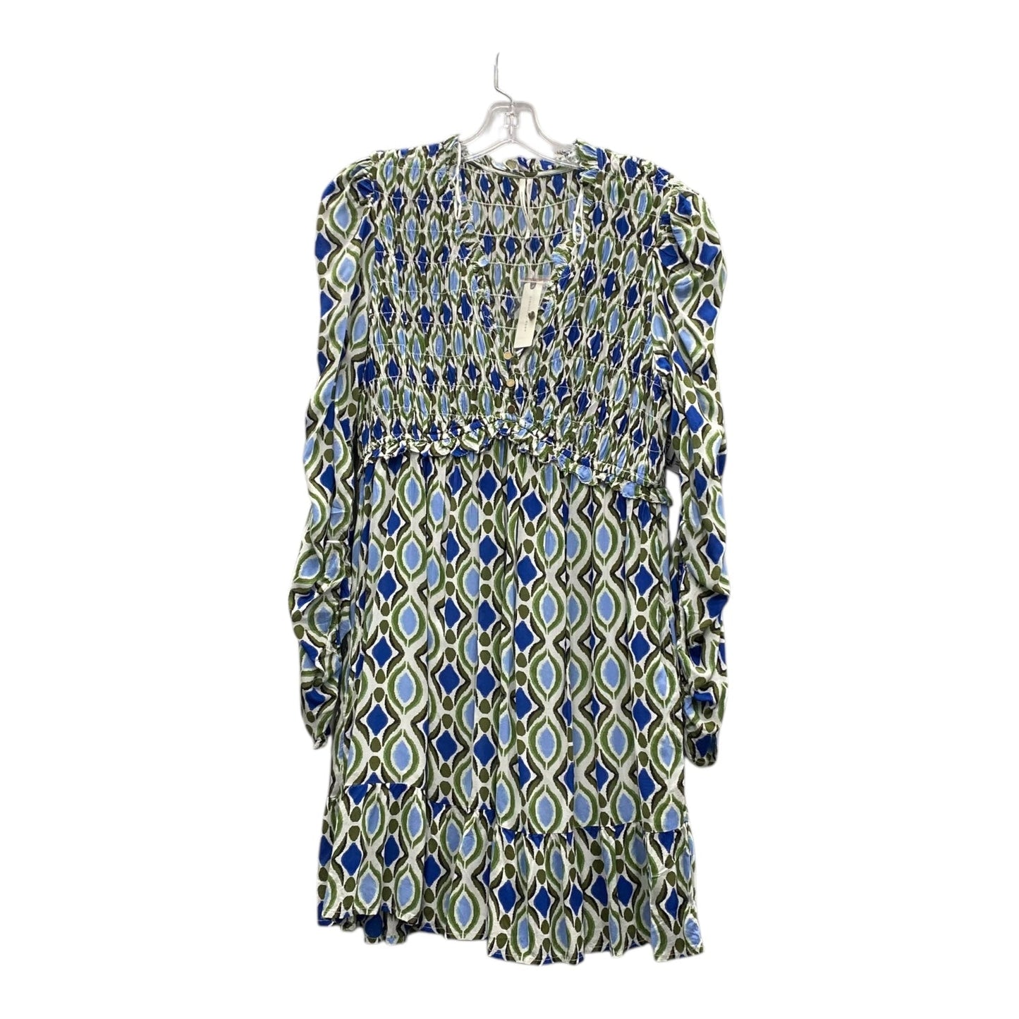 Dress Casual Short By Anthropologie In Blue & Green, Size:L