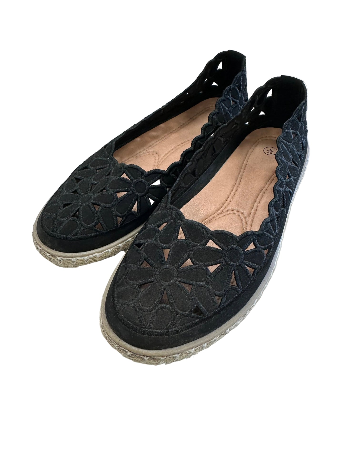 Shoes Flats By Clothes Mentor In Black, Size:9