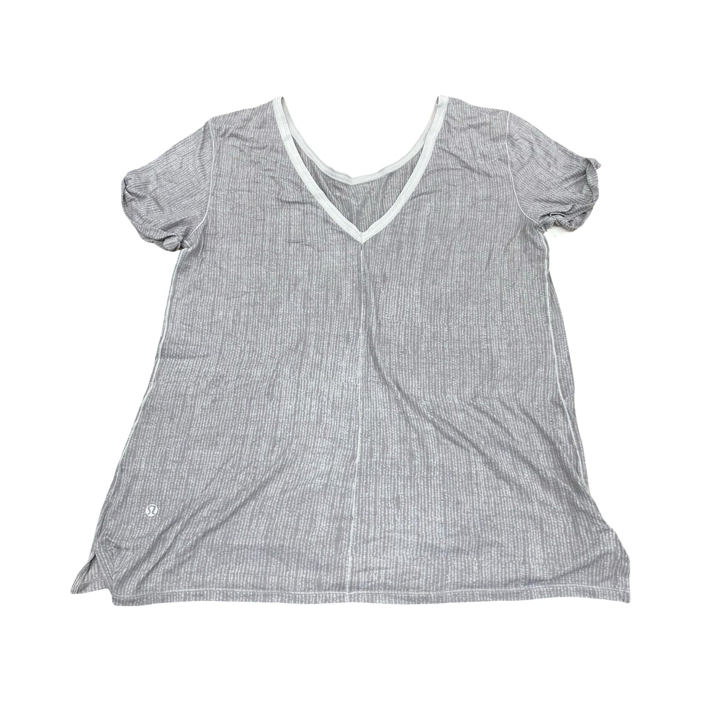 Athletic Top Ss By Lululemon In Grey, Size:L
