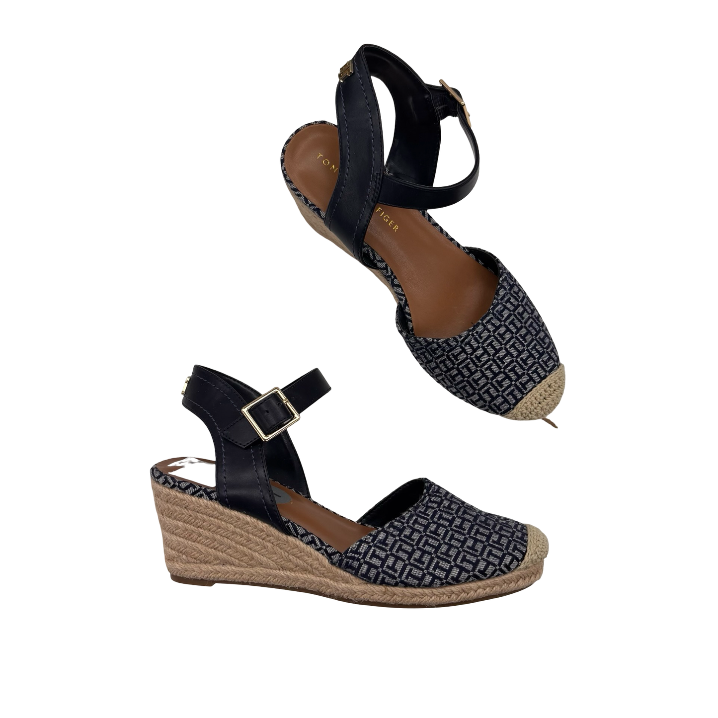 Shoes Heels Wedge By Tommy Hilfiger In Navy, Size:7