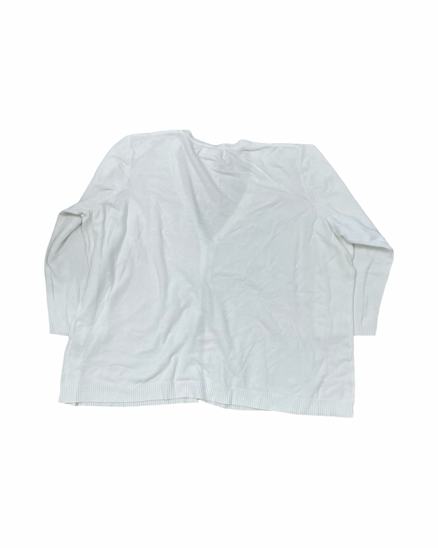 Cardigan By Dressbarn In White, Size:2X