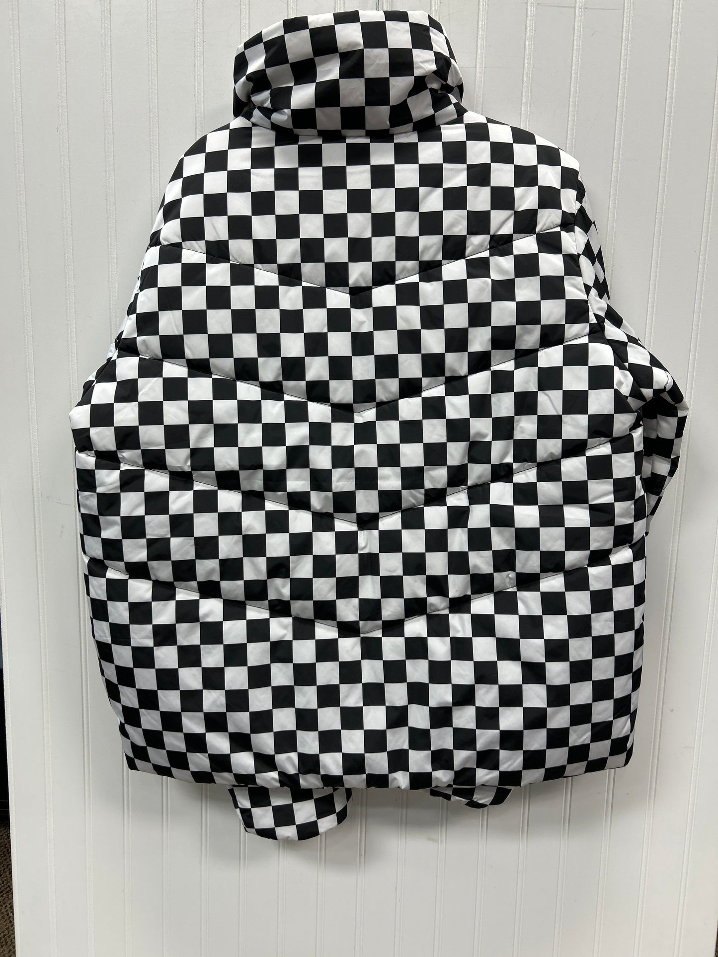 Coat Puffer & Quilted By Vans In Black & White, Size:1X