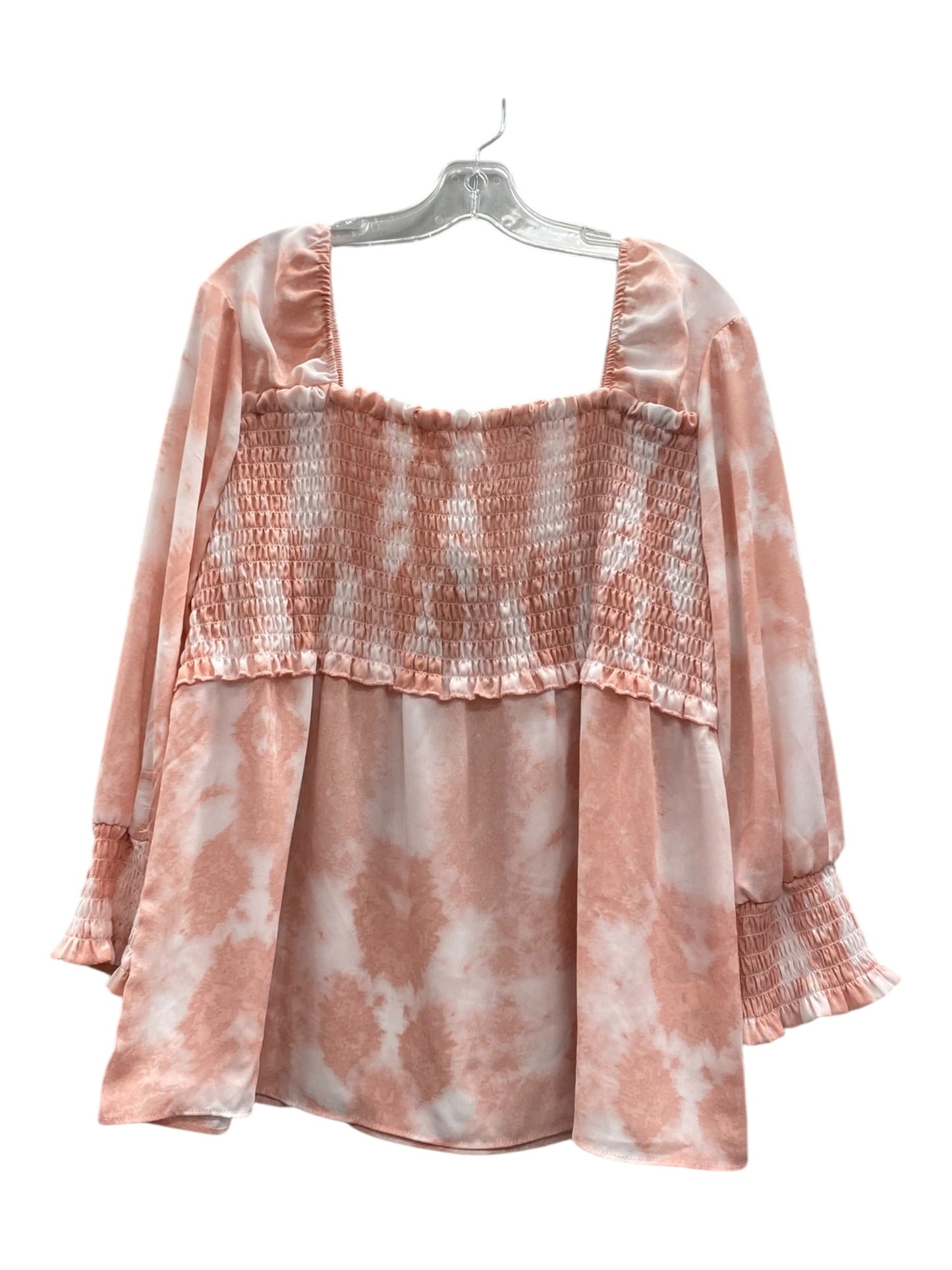 Top 3/4 Sleeve By Cato In Pink, Size:Xl