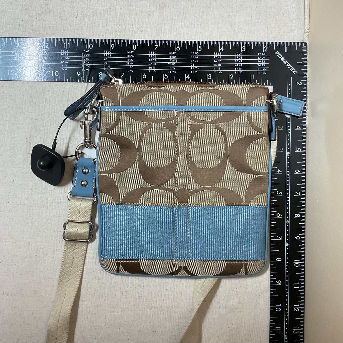 Crossbody Designer By Coach In Blue & Brown, Size:Small