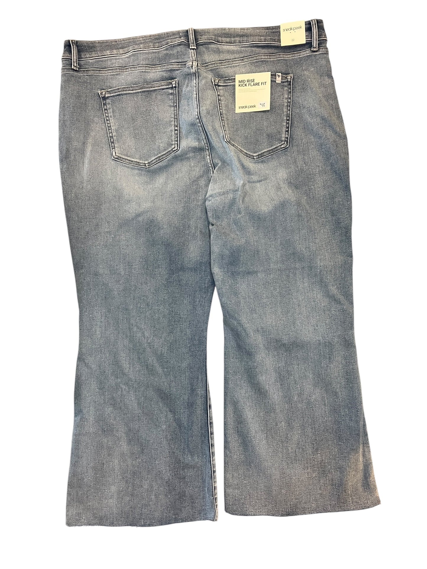 Jeans Wide Leg By Sneak Peek In Blue Denim, Size:22