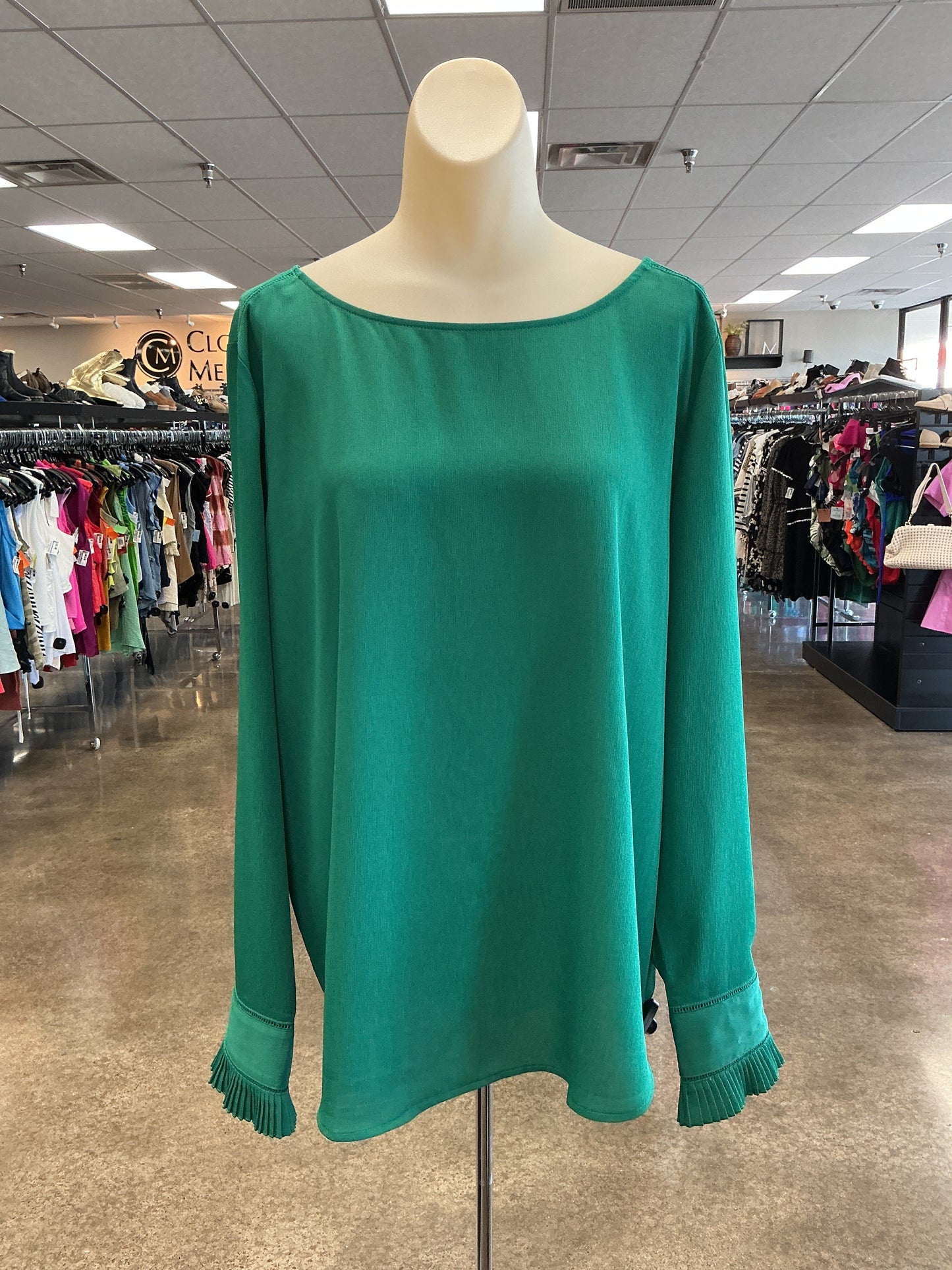 Top Ls By Ann Taylor In Green, Size:Xl