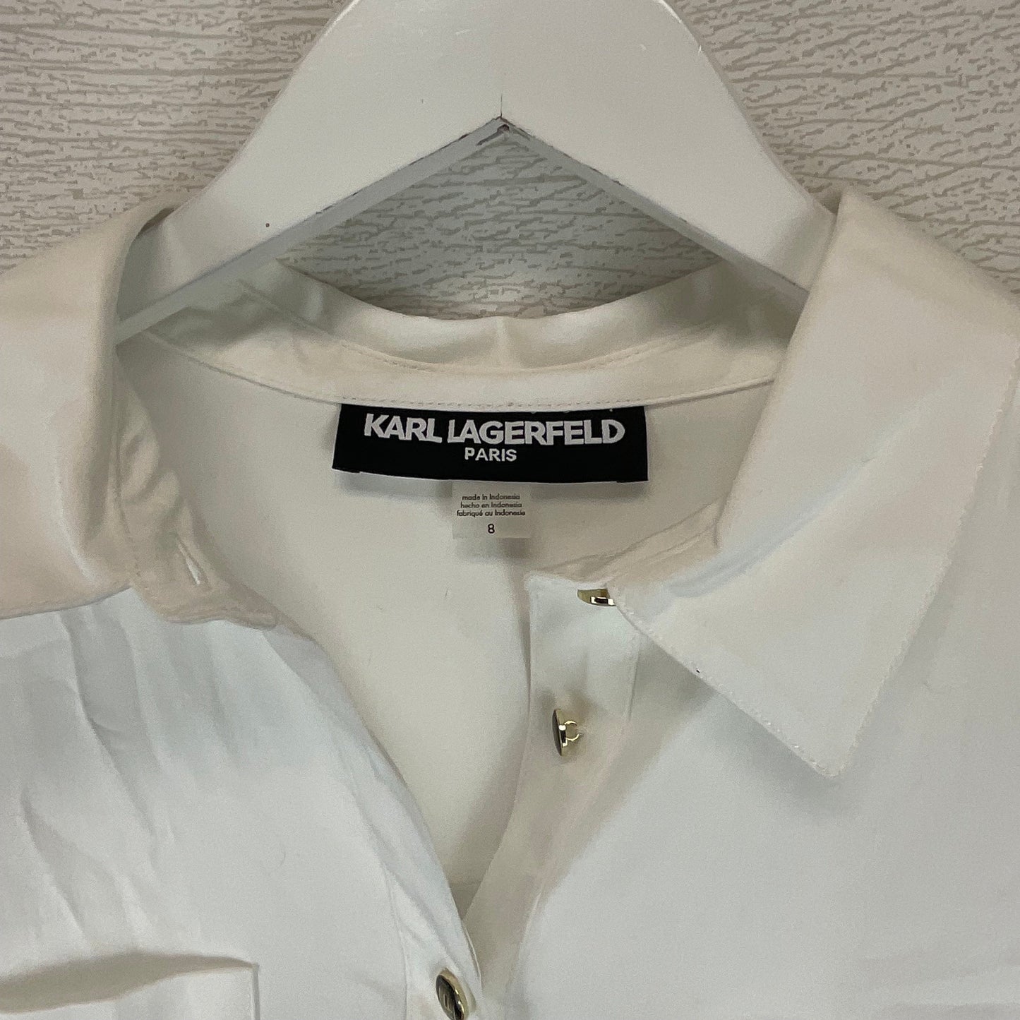 Dress Designer By Karl Lagerfeld In White, Size: 8